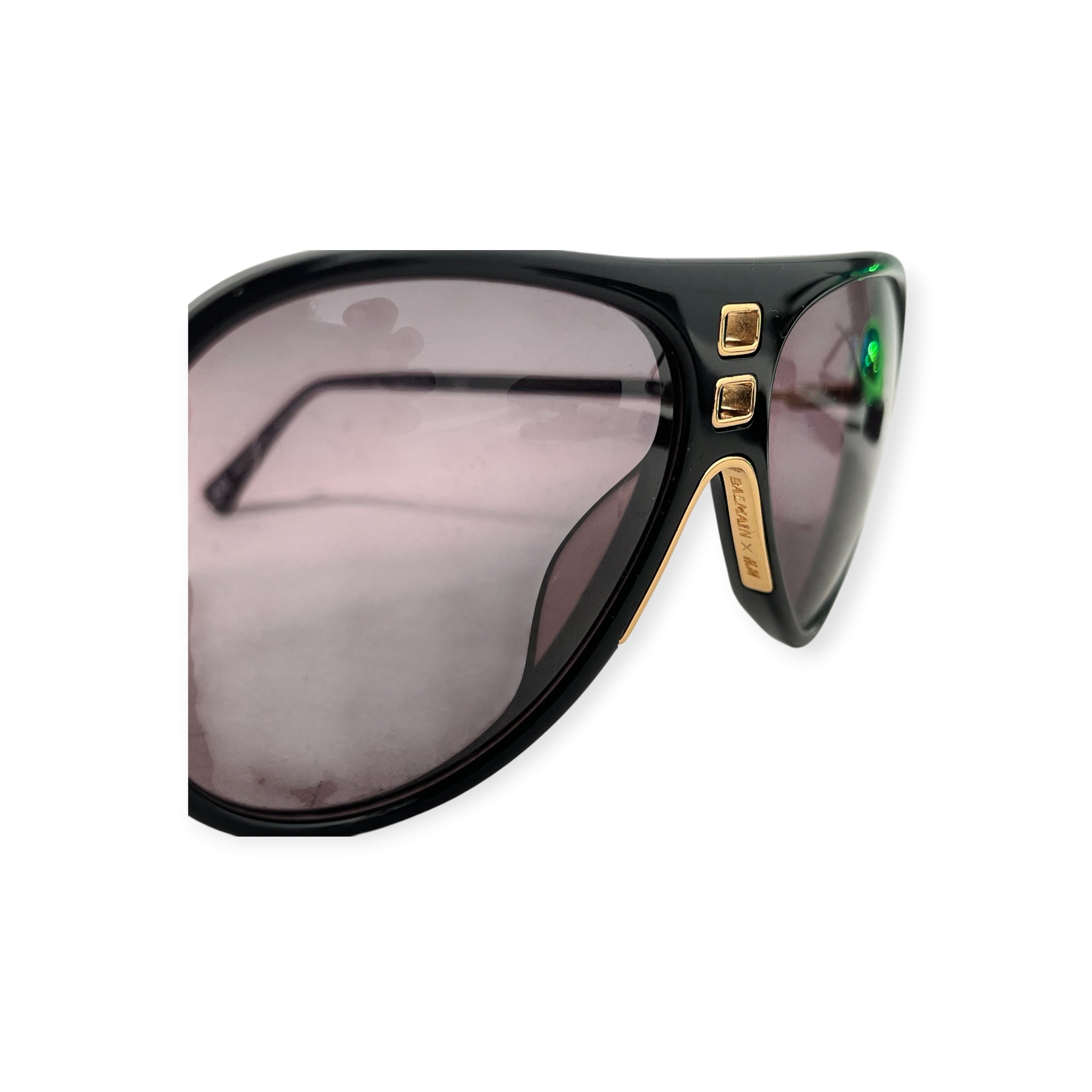 BALMAIN/H&M/Sunglasses/Plastic/BLK/L's/GOLD DETAILS view 4