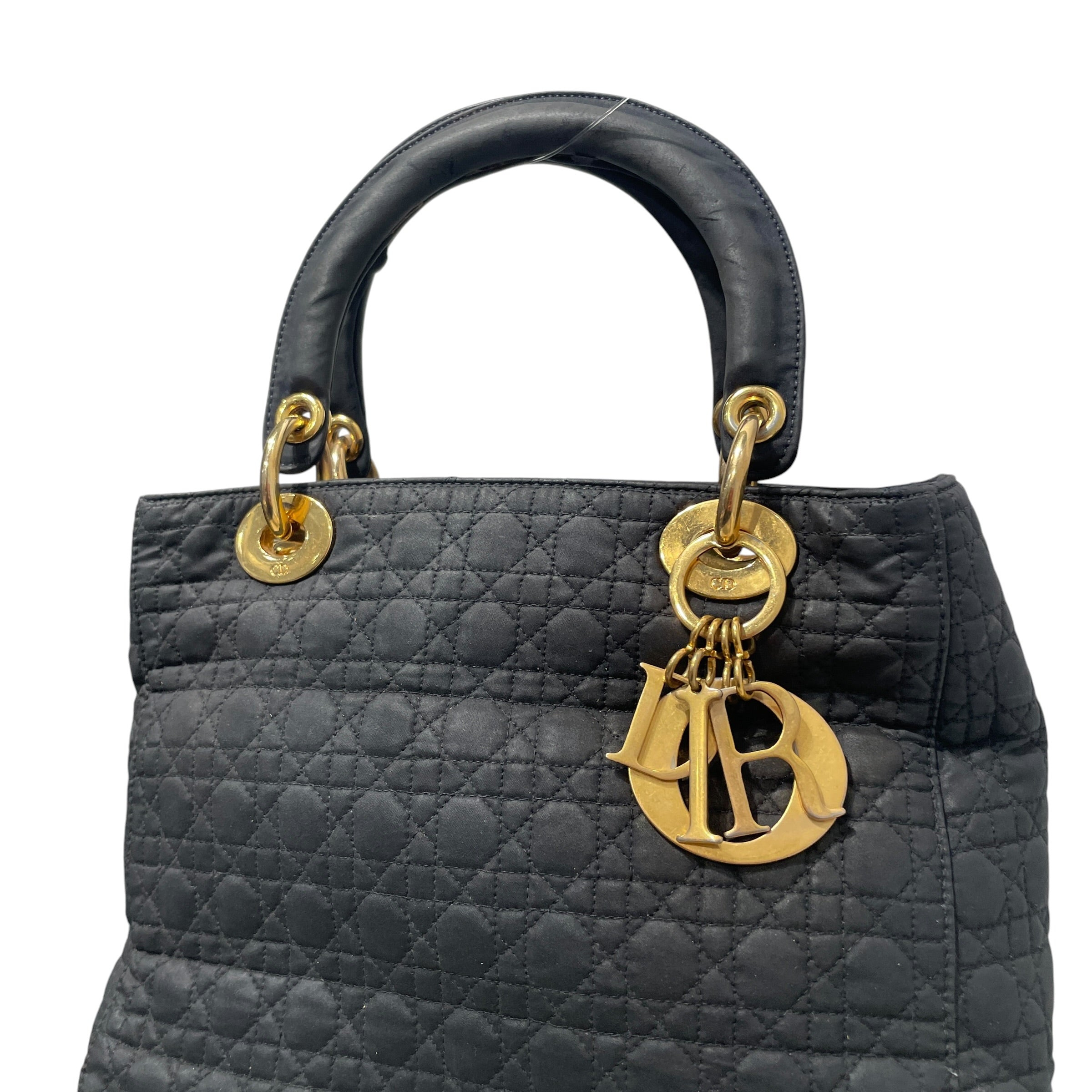 Christian Dior/Hand Bag/Monogram/Leather/BLK/Cannage Lady Dior Bag view 3