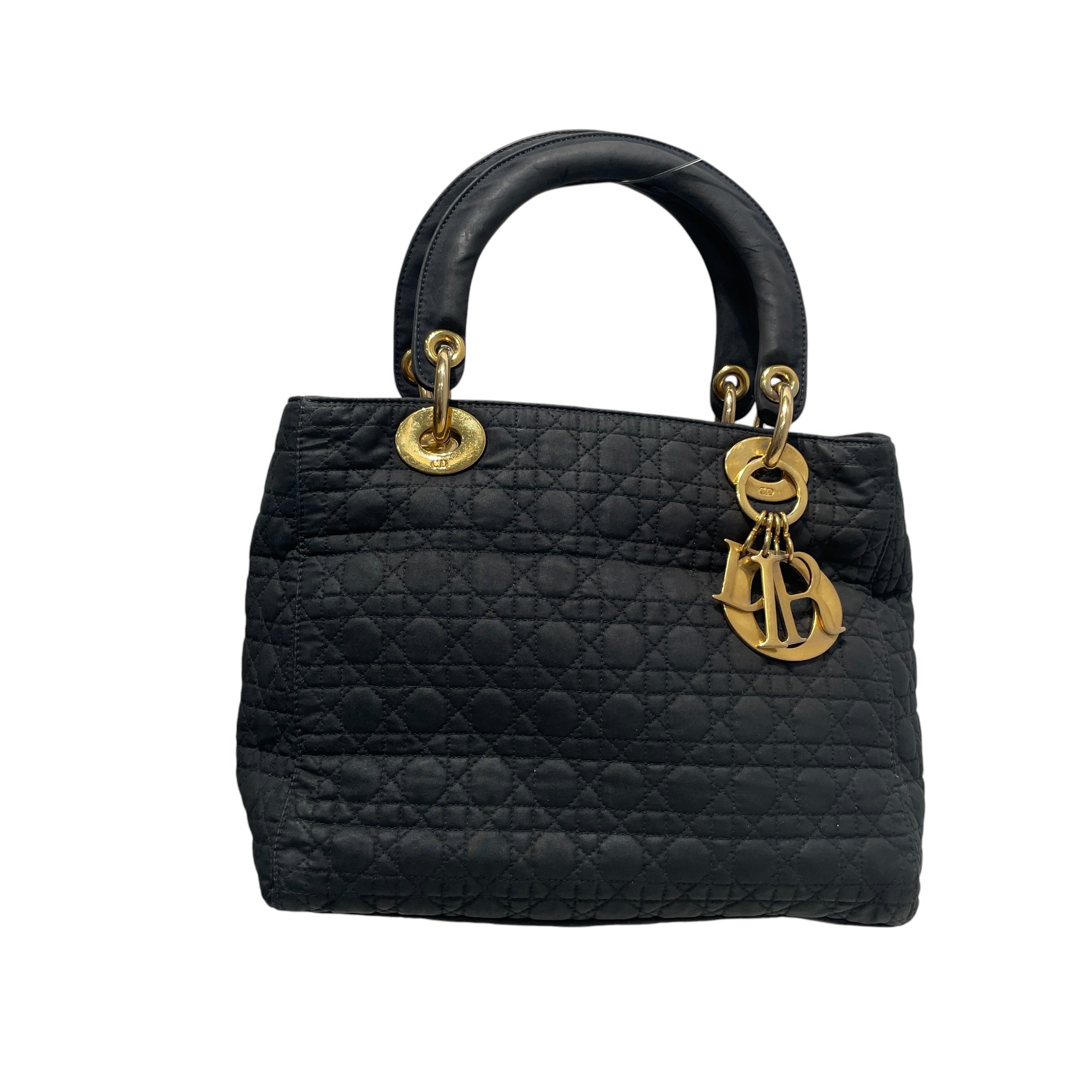 Christian Dior/Hand Bag/Monogram/Leather/BLK/Cannage Lady Dior Bag view 1
