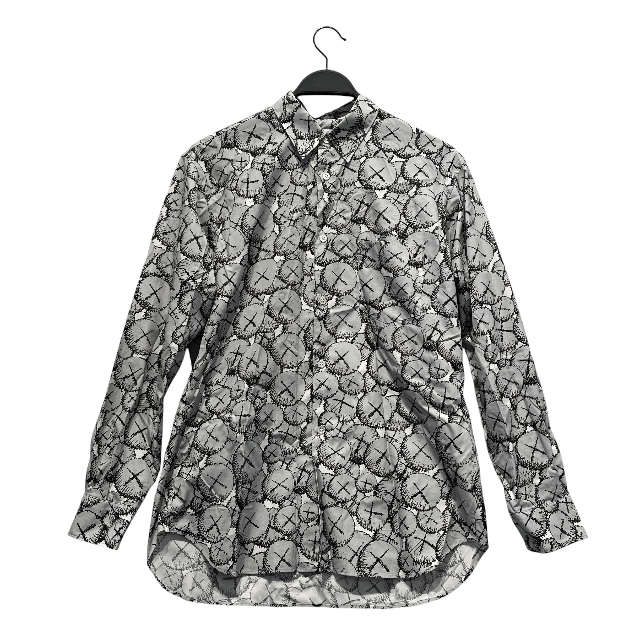 COMME des GARCONS SHIRT/KAWS/LS Shirt/S/Cotton/GRY/All Over Print/KAWS EYES view 1