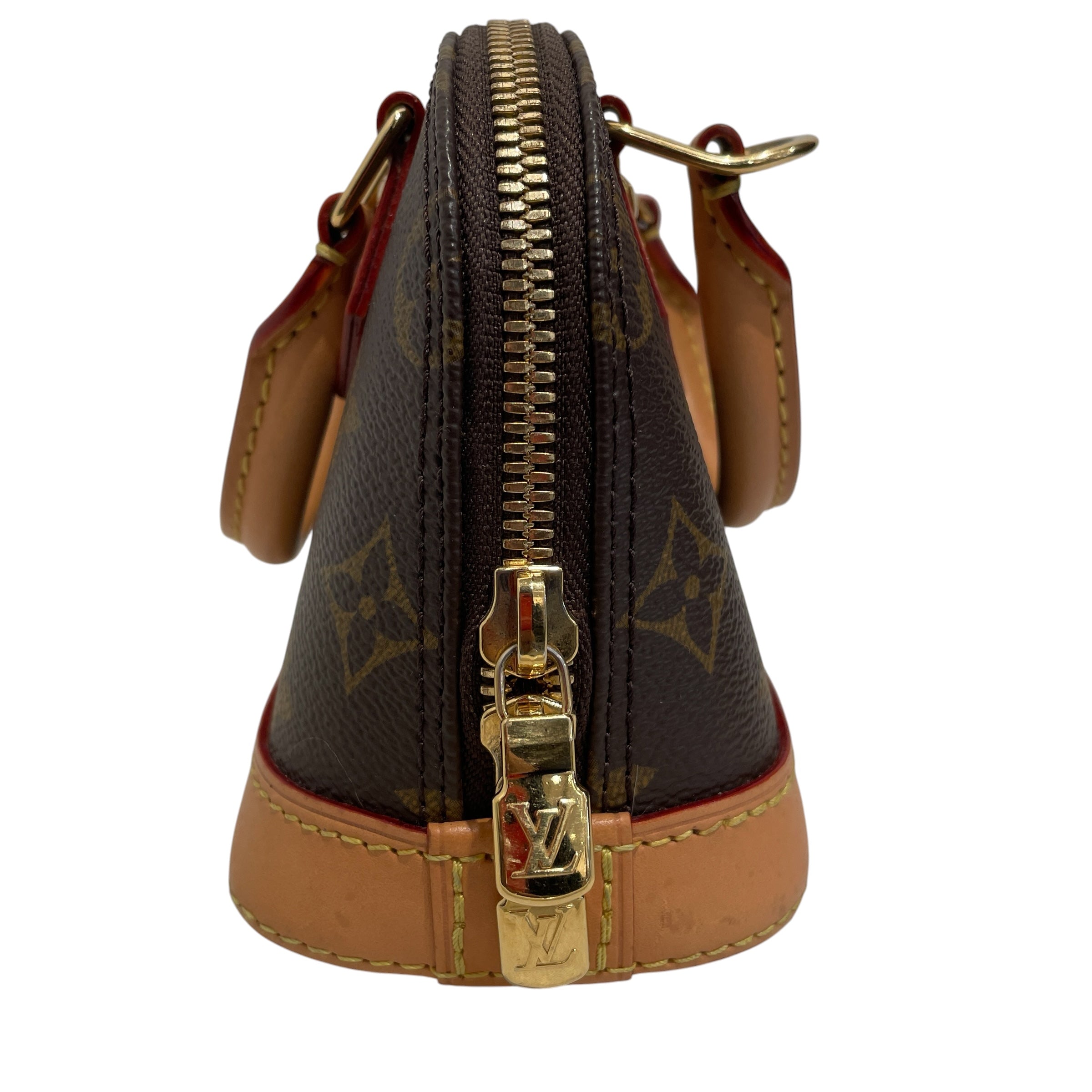 LOUIS VUITTON/Cross Body Bag/Monogram/Leather/BRW/NANO ALMA view 3
