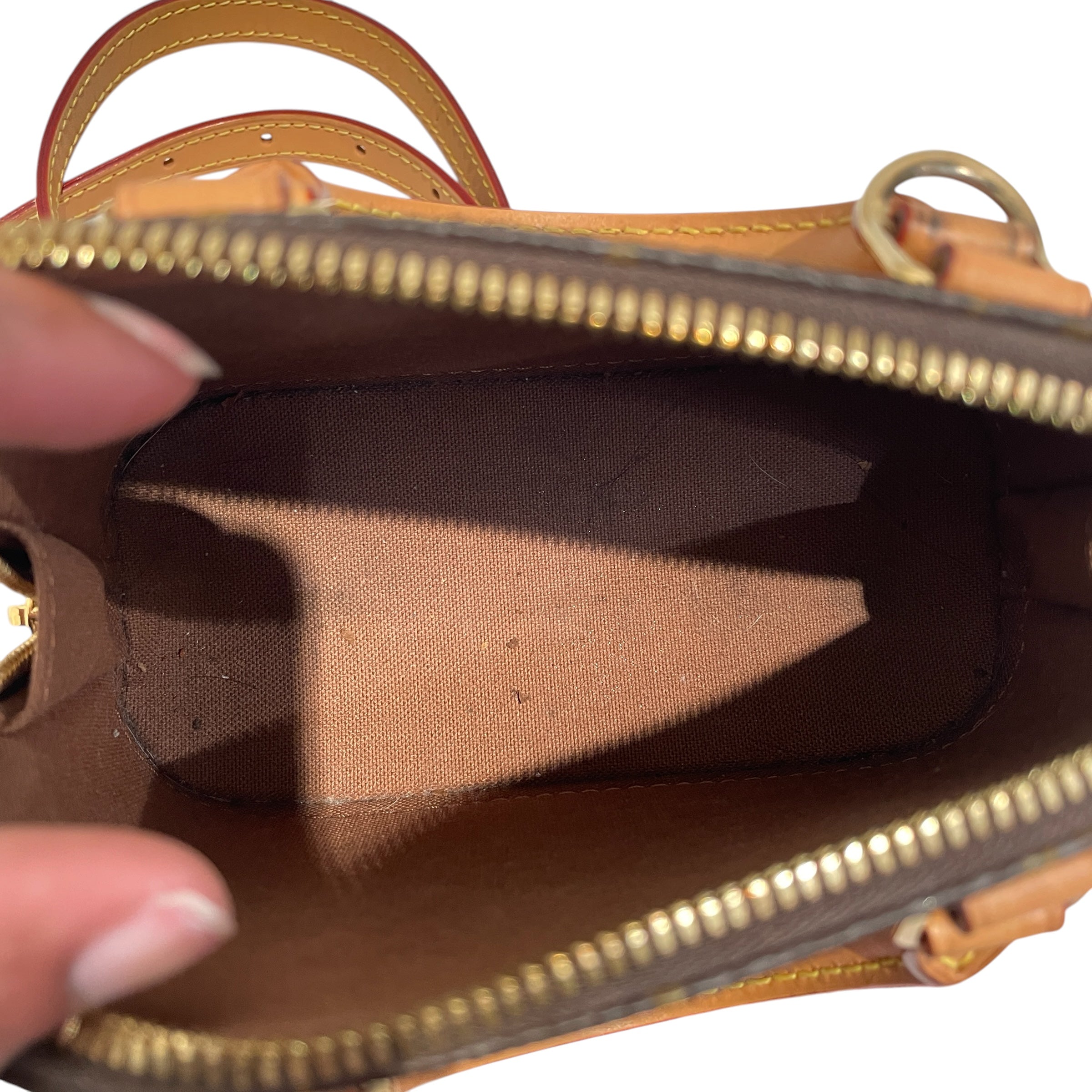 LOUIS VUITTON/Cross Body Bag/Monogram/Leather/BRW/NANO ALMA view 5