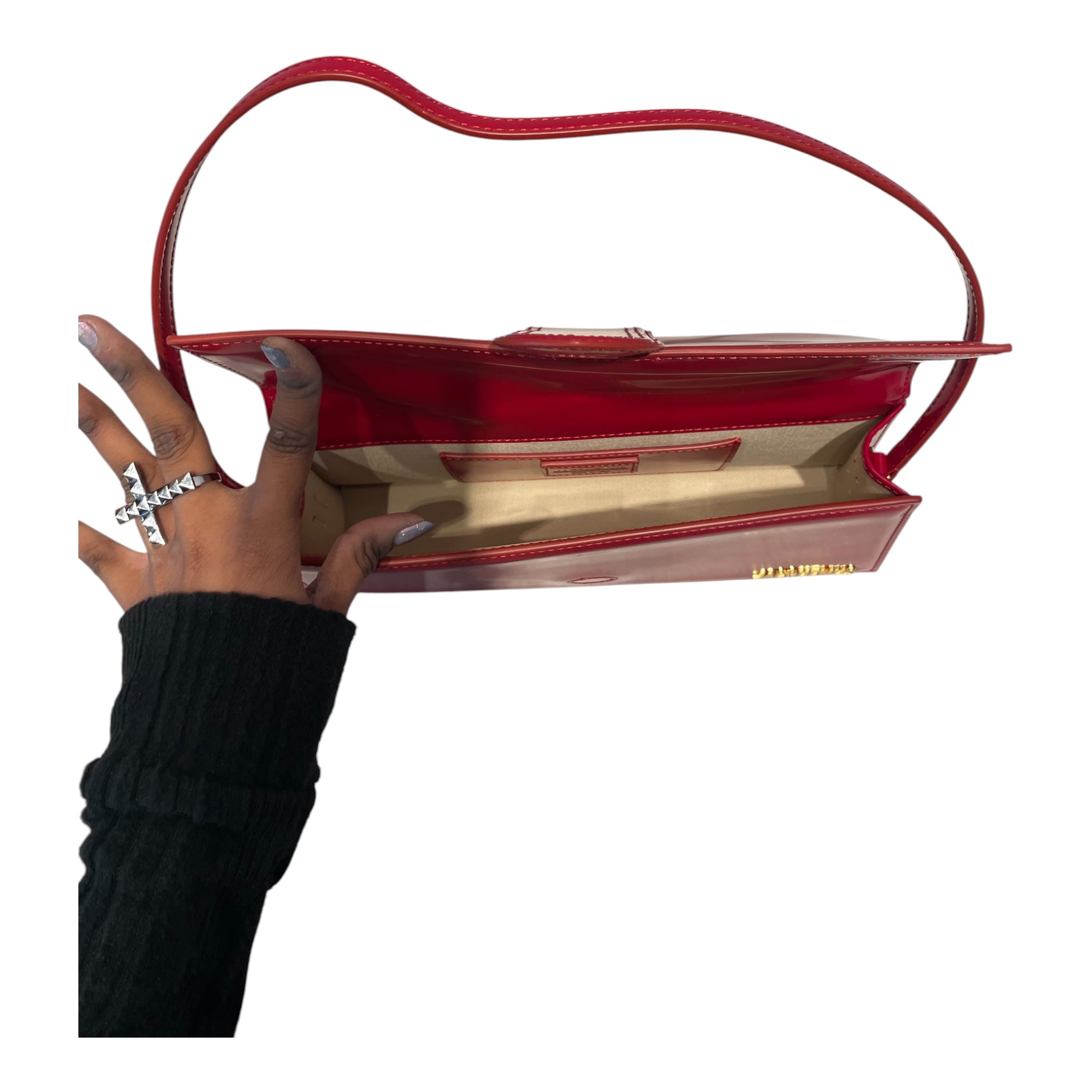 JACQUEMUS/Hand Bag/Leather/RED/Le Bambino Long view 4