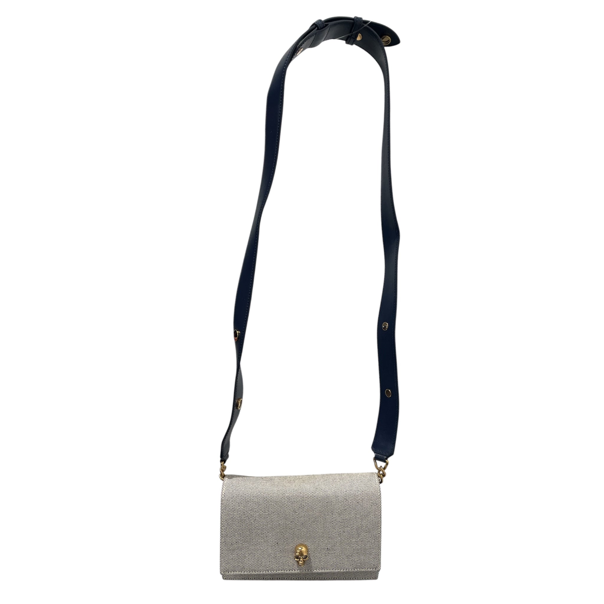 Alexander McQueen/Cross Body Bag/Cotton/KHK/NAVY STRAP SKULL view 1