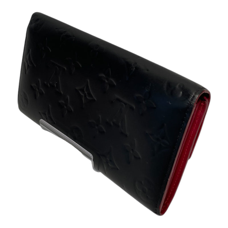 LOUIS VUITTON/Long Wallet/Black/Leather/