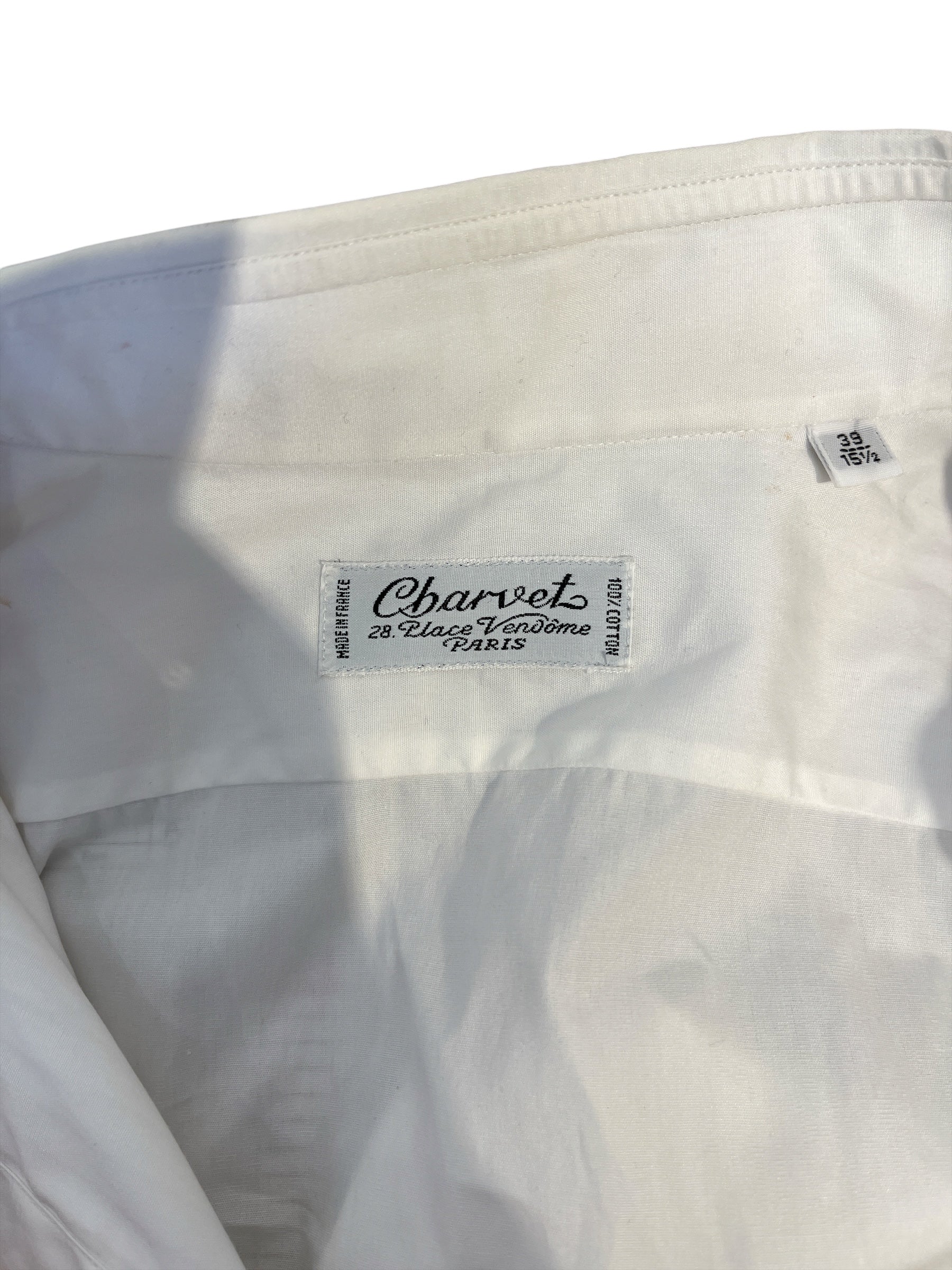 Charvet/LS Shirt/39/WHT/pleated button up view 3