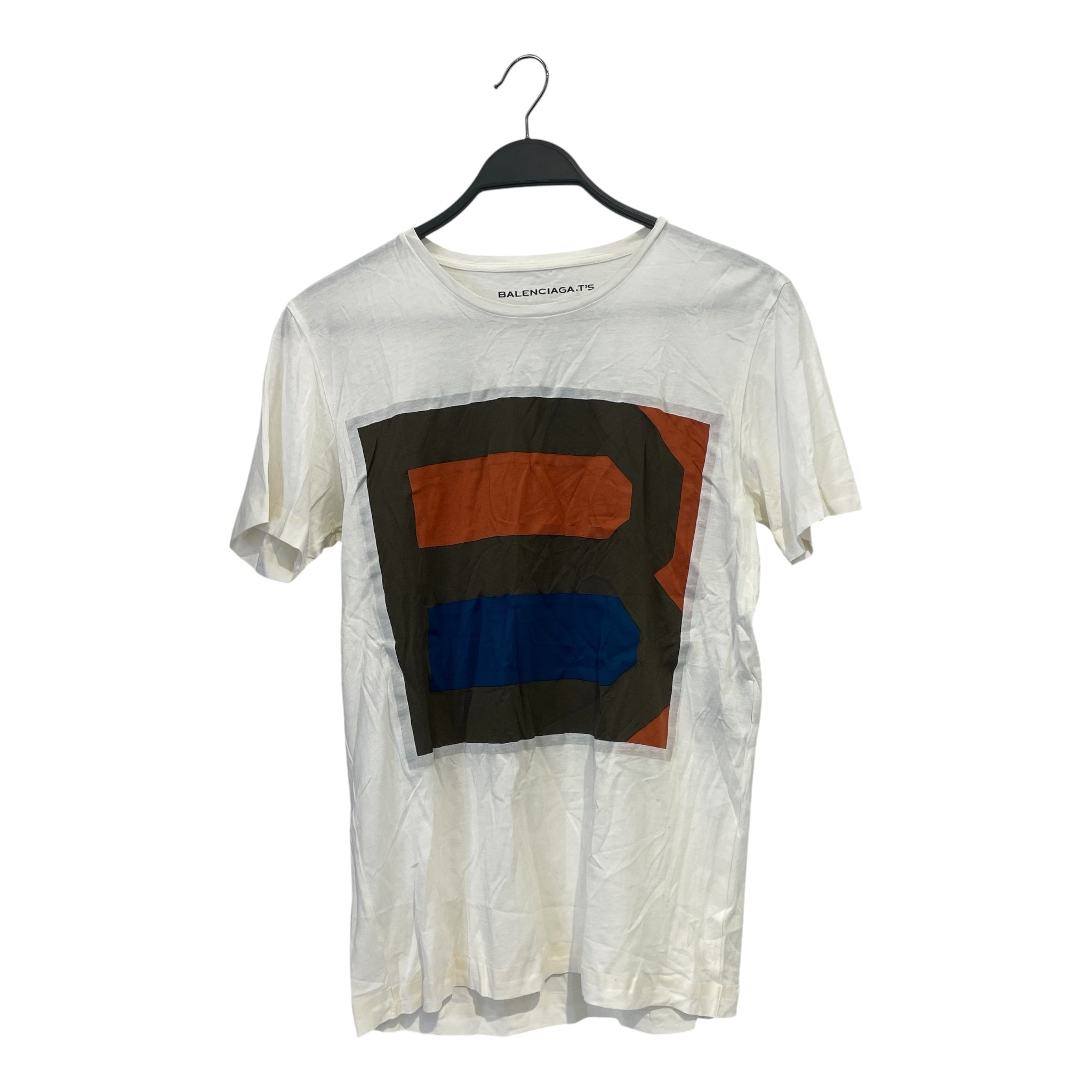 BALENCIAGA/T-Shirt/M/Cotton/WHT/Blue/Orange B view 1