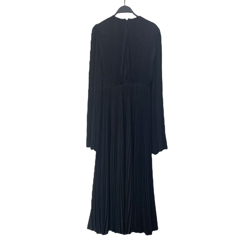 BALENCIAGA/LS Dress/36/Polyester/BLK/Maxi Length/Pleated Drawstring 725088TNO21