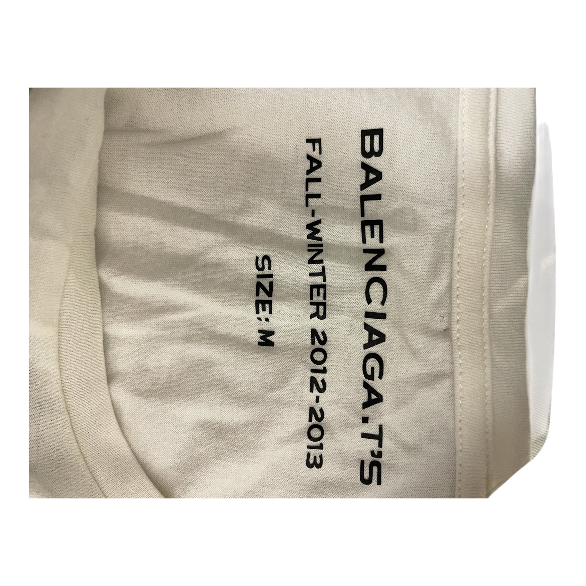 BALENCIAGA/T-Shirt/M/Cotton/WHT/Blue/Orange B view 3