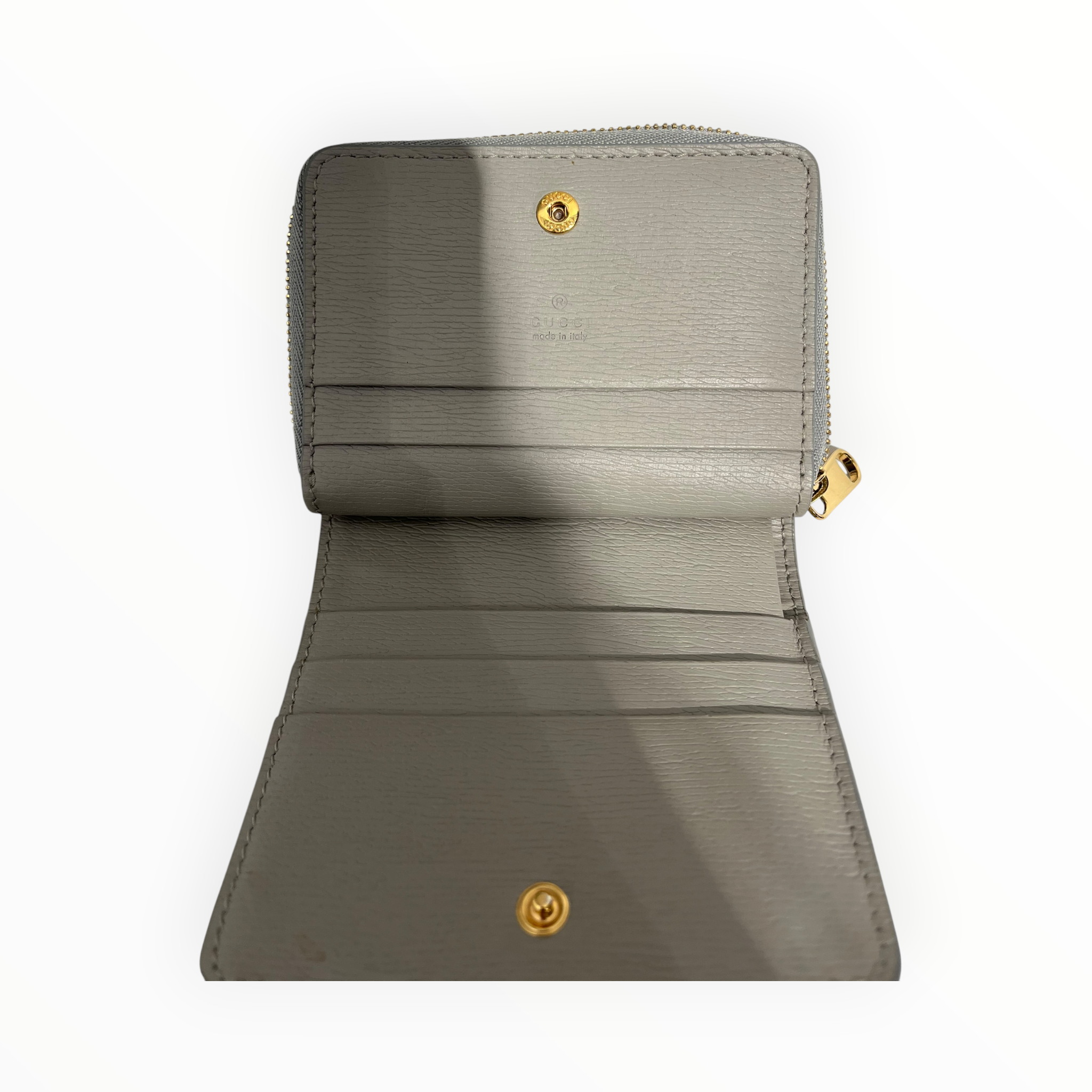 GUCCI/Bifold Wallet/Leather/GRY/L's/ view 5