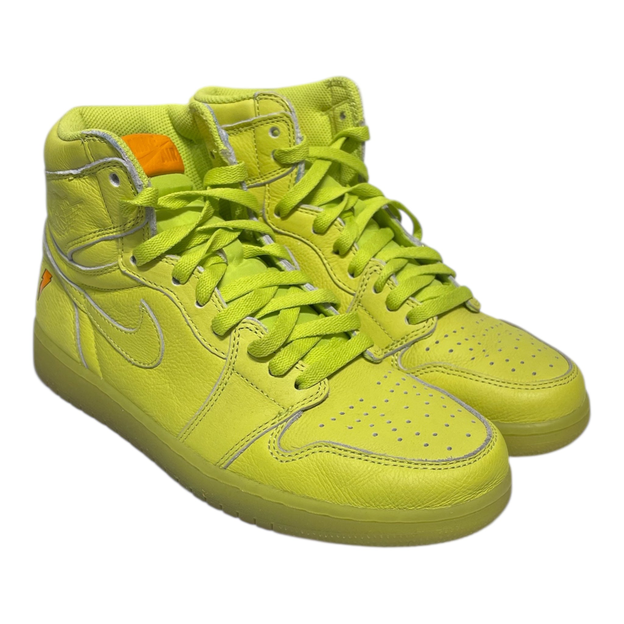 NIKE/Hi-Sneakers/US 8.5/Leather/GRN/NEON YELLOW HIGH TOP JORDAN view 1