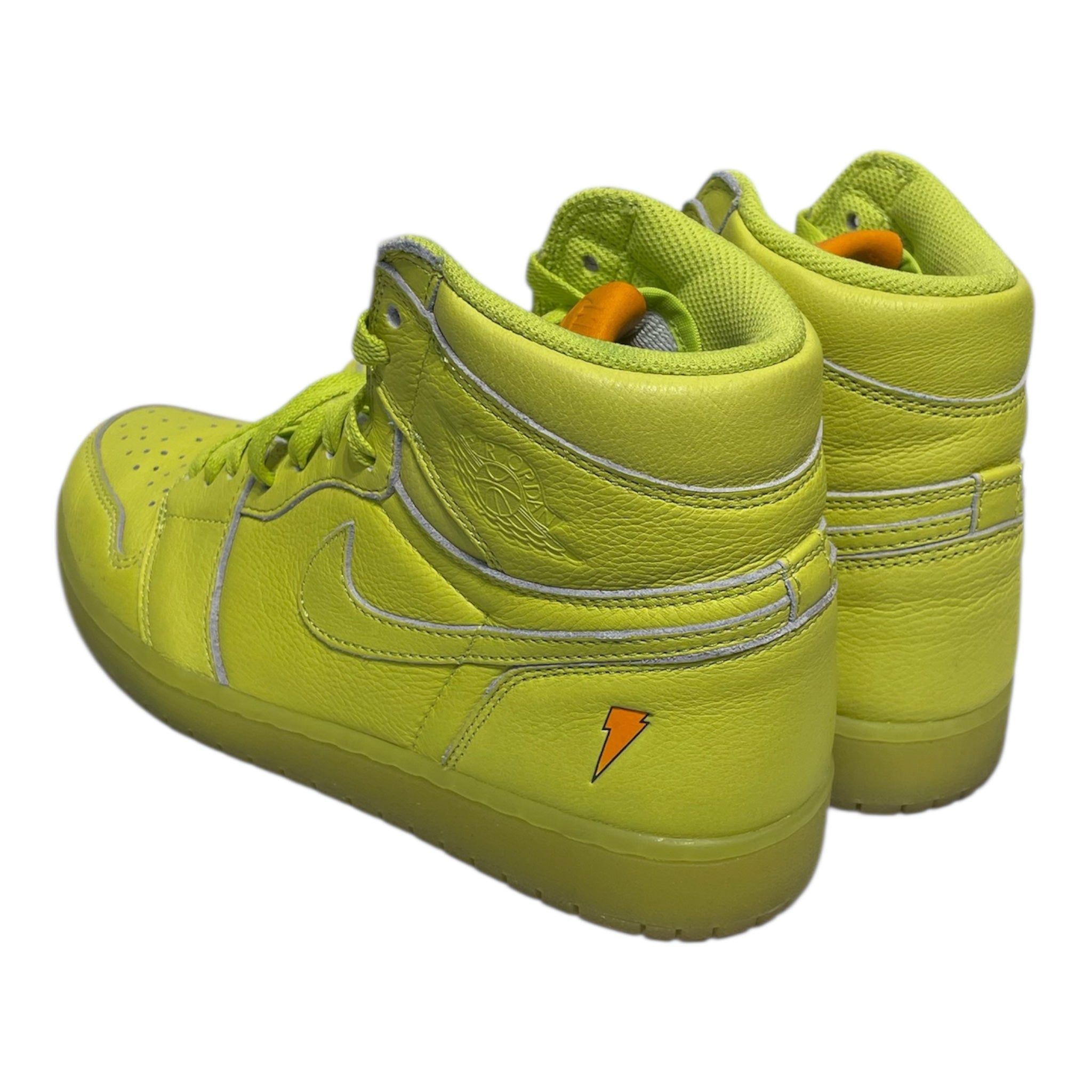 NIKE/Hi-Sneakers/US 8.5/Leather/GRN/NEON YELLOW HIGH TOP JORDAN view 2