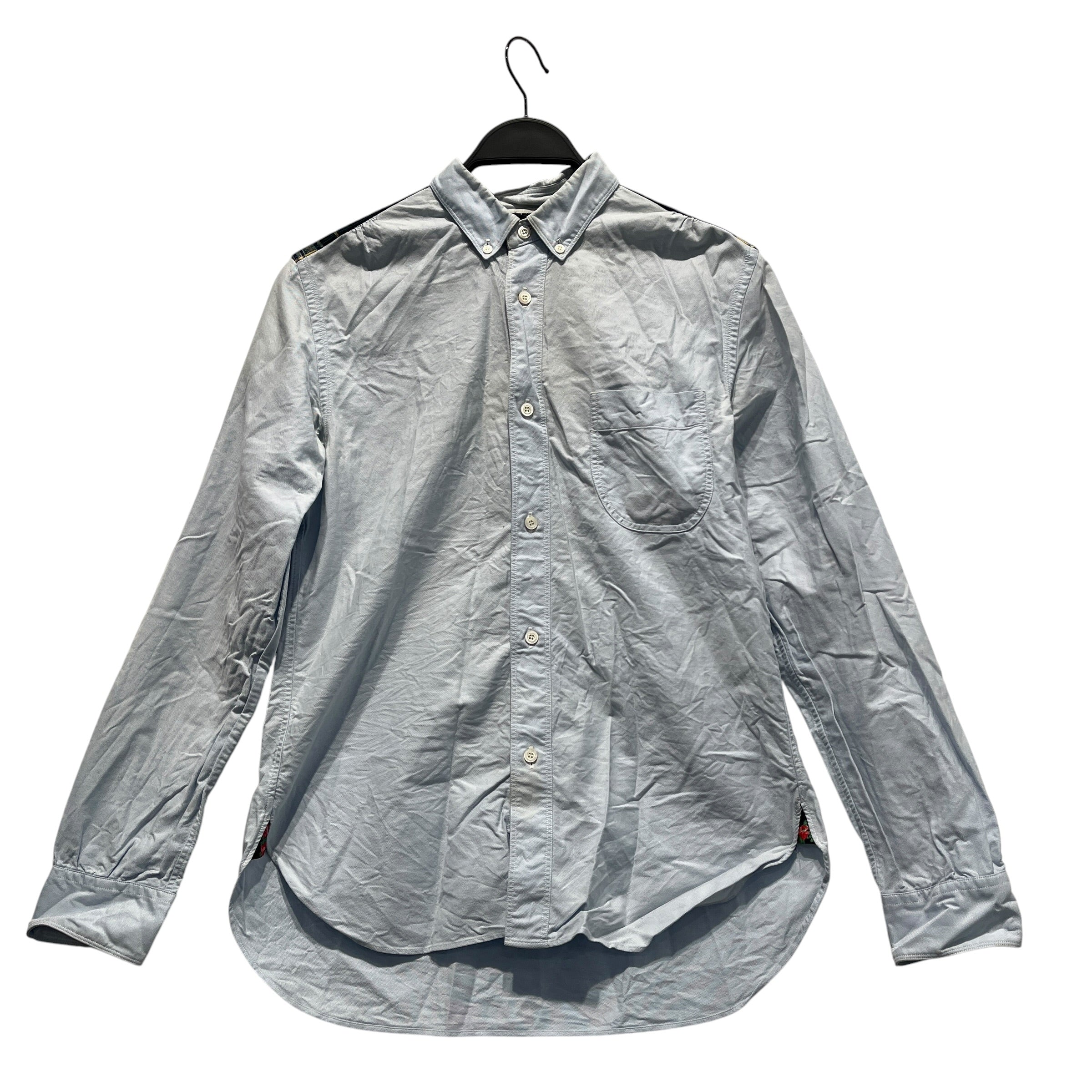 JUNYA WATANABE COMME des GARCONS/LS Shirt/S/Cotton/BLU/PLAID SHOULDER PATCH view 1