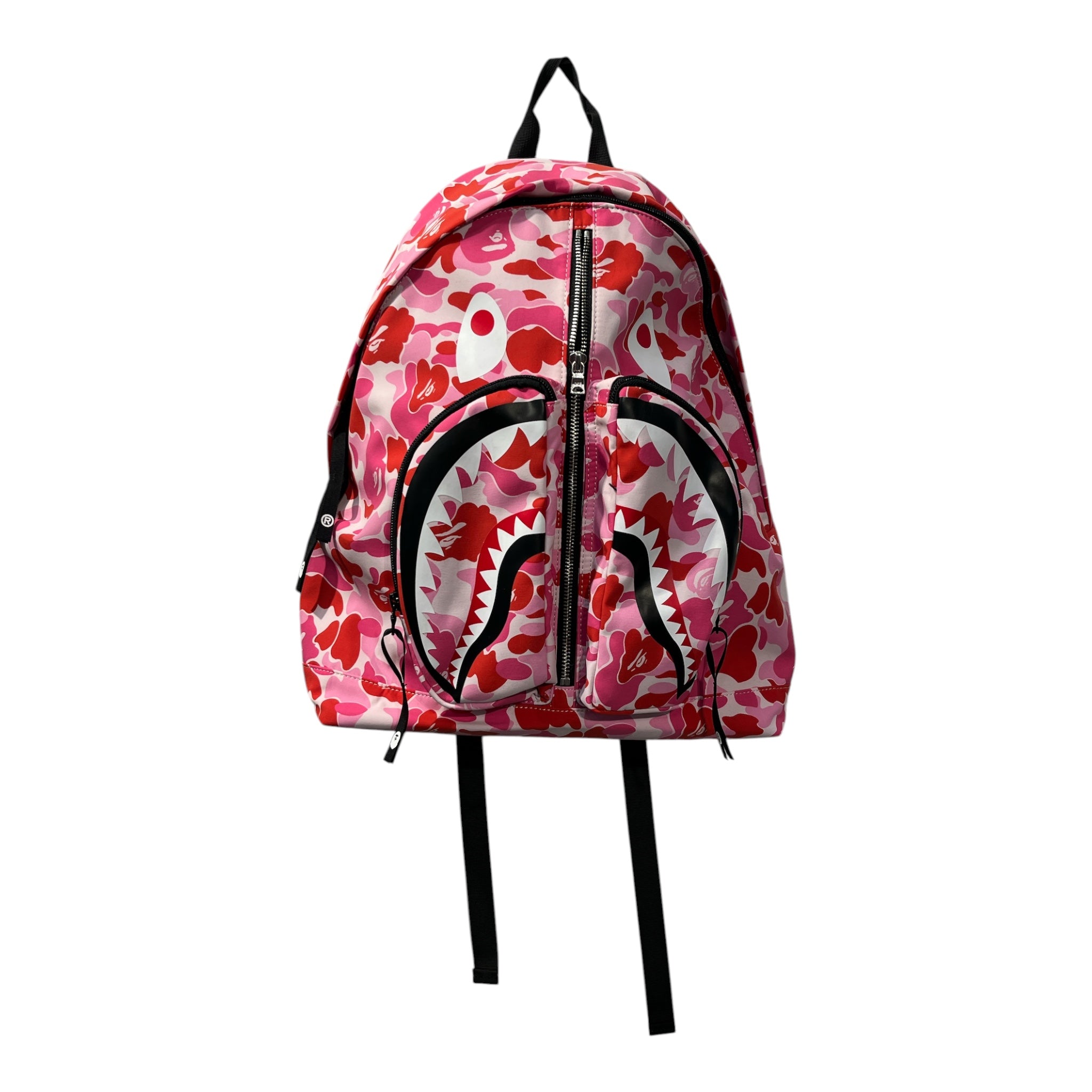 A BATHING APE/Backpack/Camouflage/Nylon/PNK/PNK/RED/WHT SHARK DAYPACK view 1