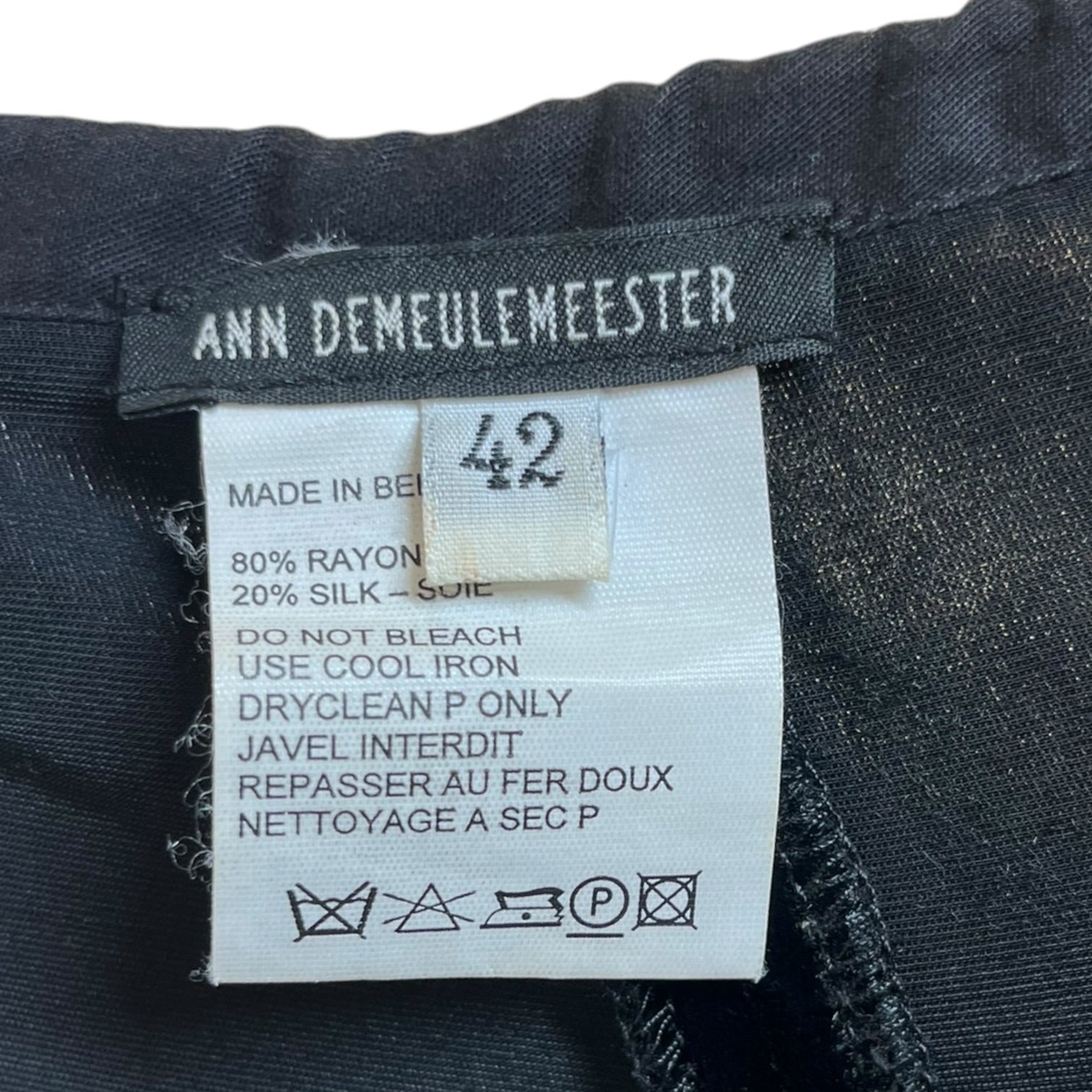 ANN DEMEULEMEESTER/Long Skirt/42/BLK/velvet view 3