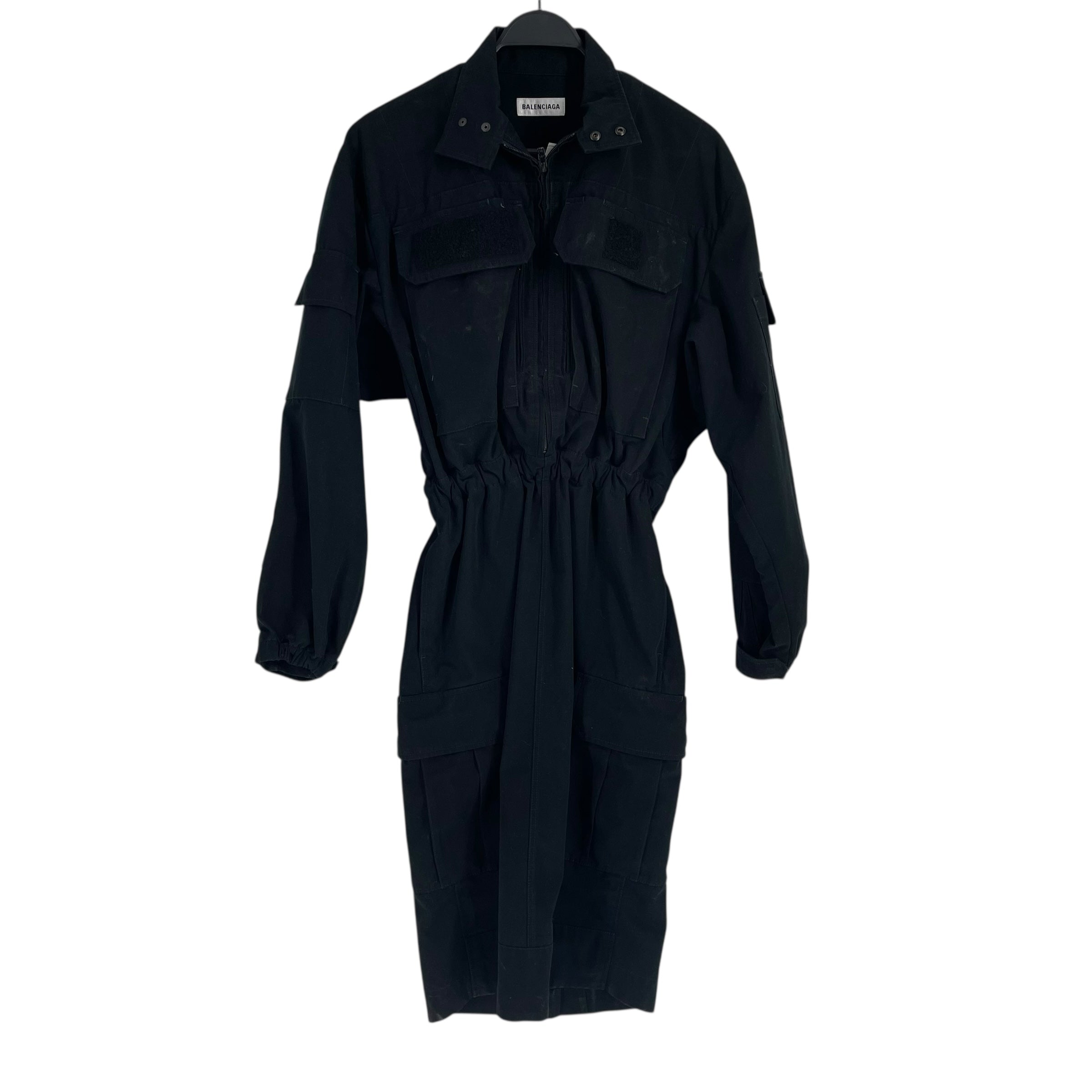 BALENCIAGA/LS Dress/34/Cotton/BLK/CARGO DRESS view 1