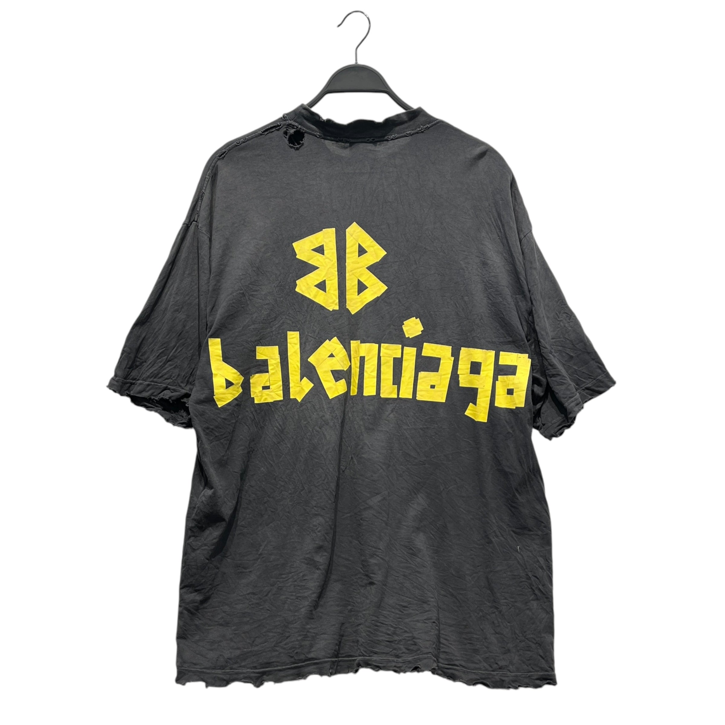 BALENCIAGA/T-Shirt/M/Cotton/GRY/TAPE TYPE SHIRT OVERSIZED view 2