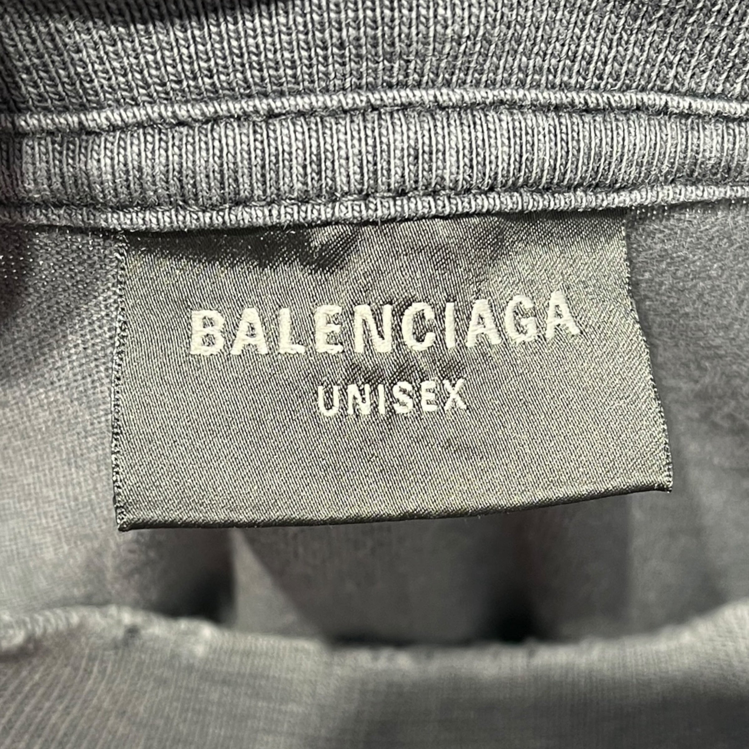 BALENCIAGA/T-Shirt/M/Cotton/GRY/TAPE TYPE SHIRT OVERSIZED view 3