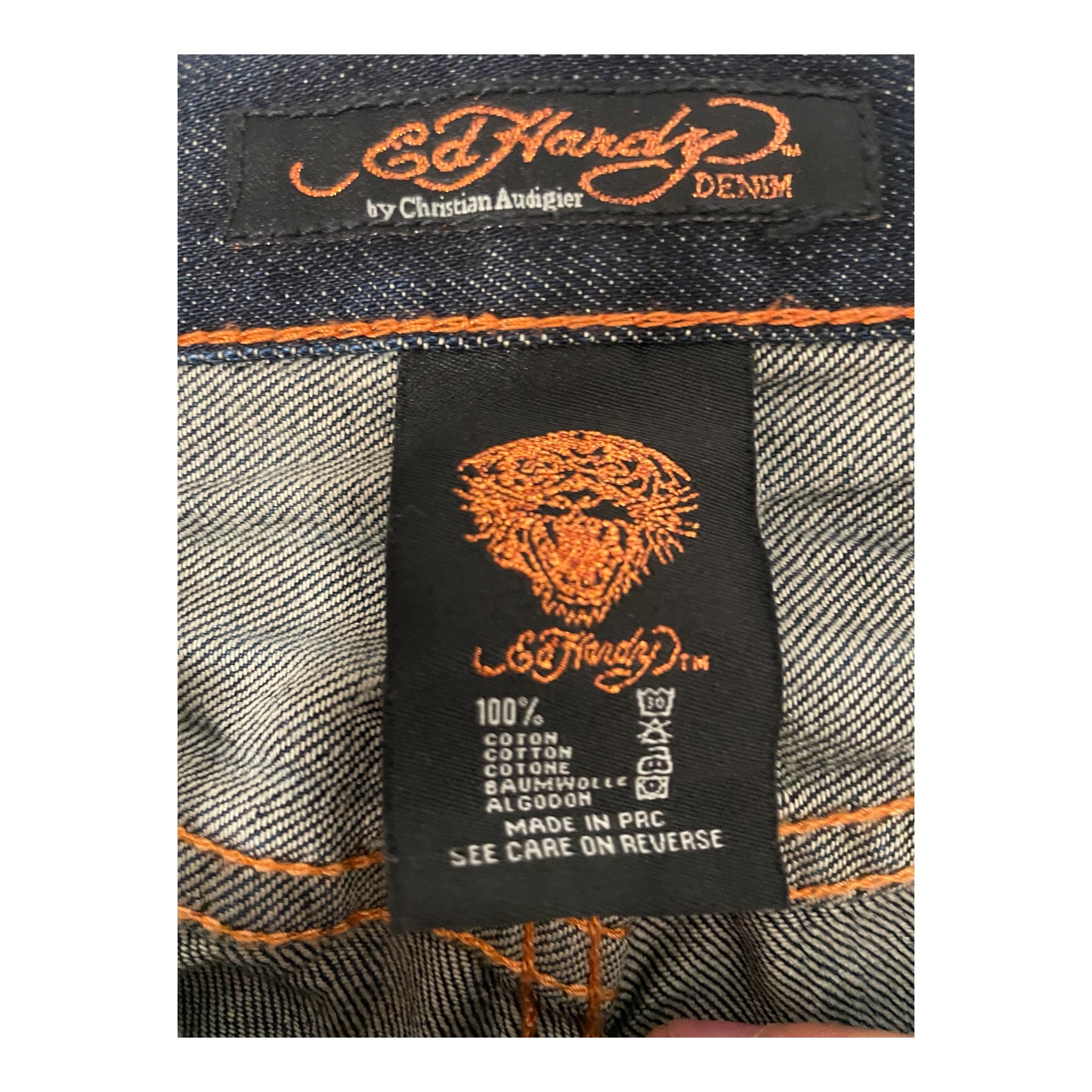 Ed Hardy/Pants/30/Denim/BLU/Flower Patches view 3