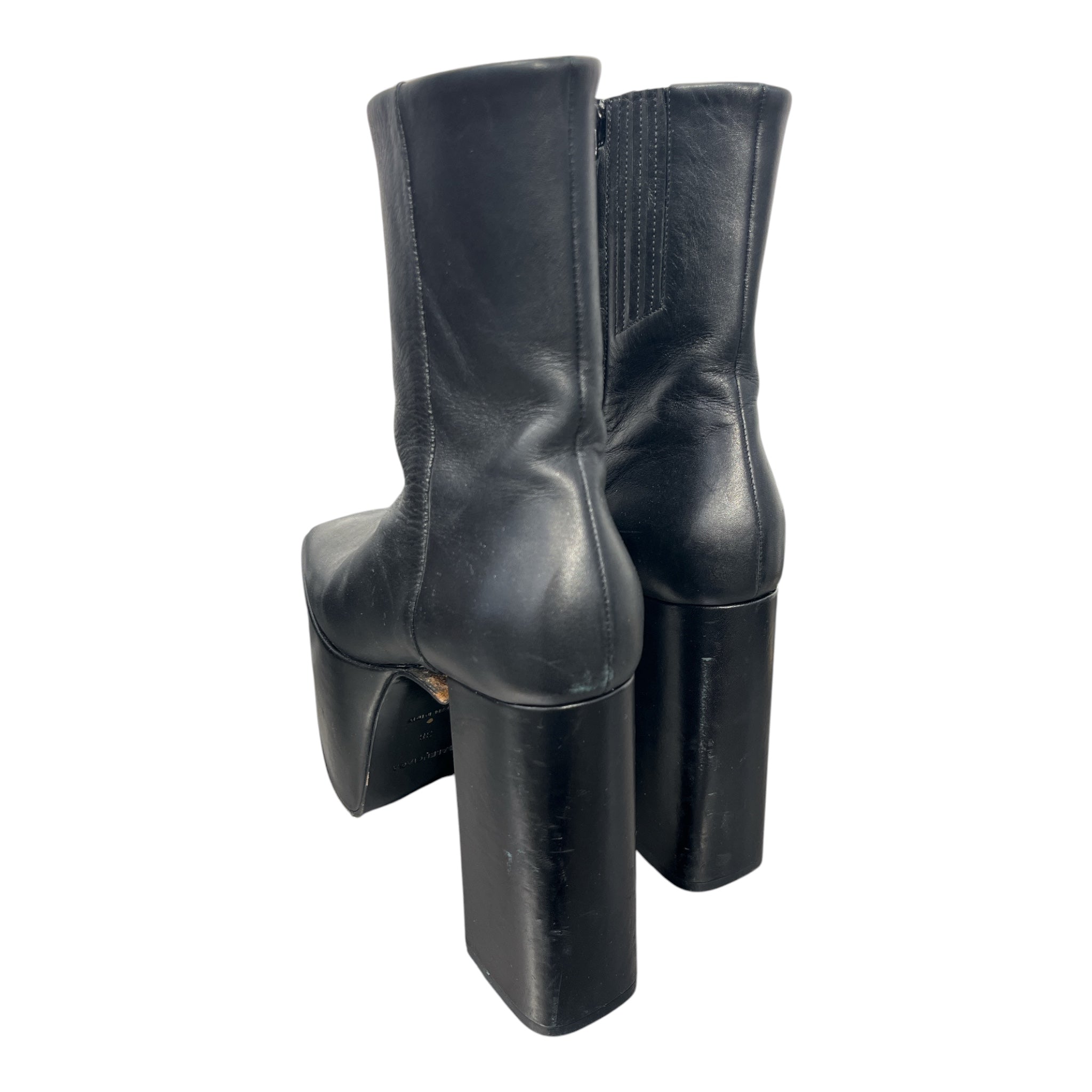 BALENCIAGA/Boots/EU 38/Leather/BLK/RUNWAY PLATFORM FW16 view 2