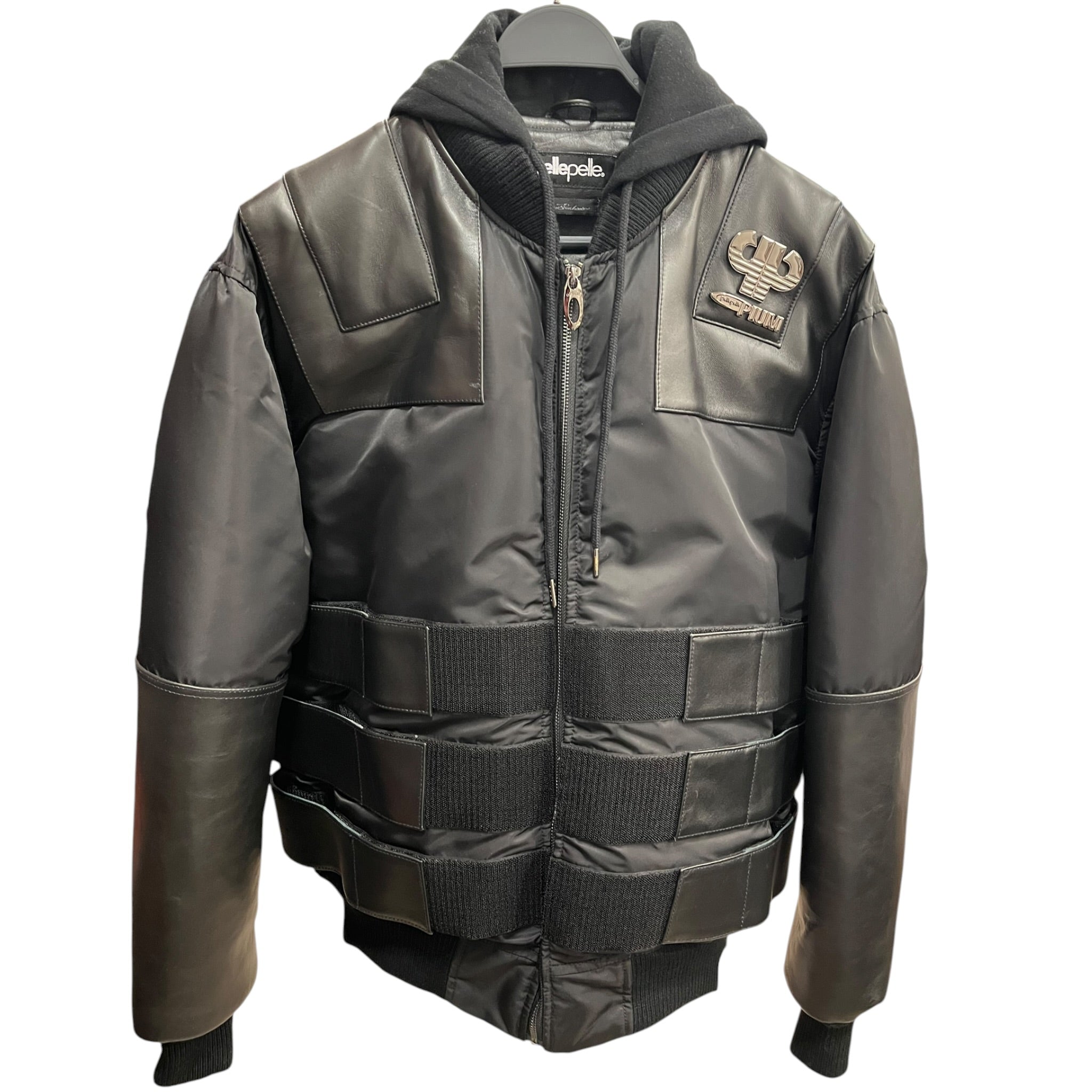 Pelle Pelle/Coat/L/Nylon/BLK/BNWT LEATHER DETAIL JACKET view 1