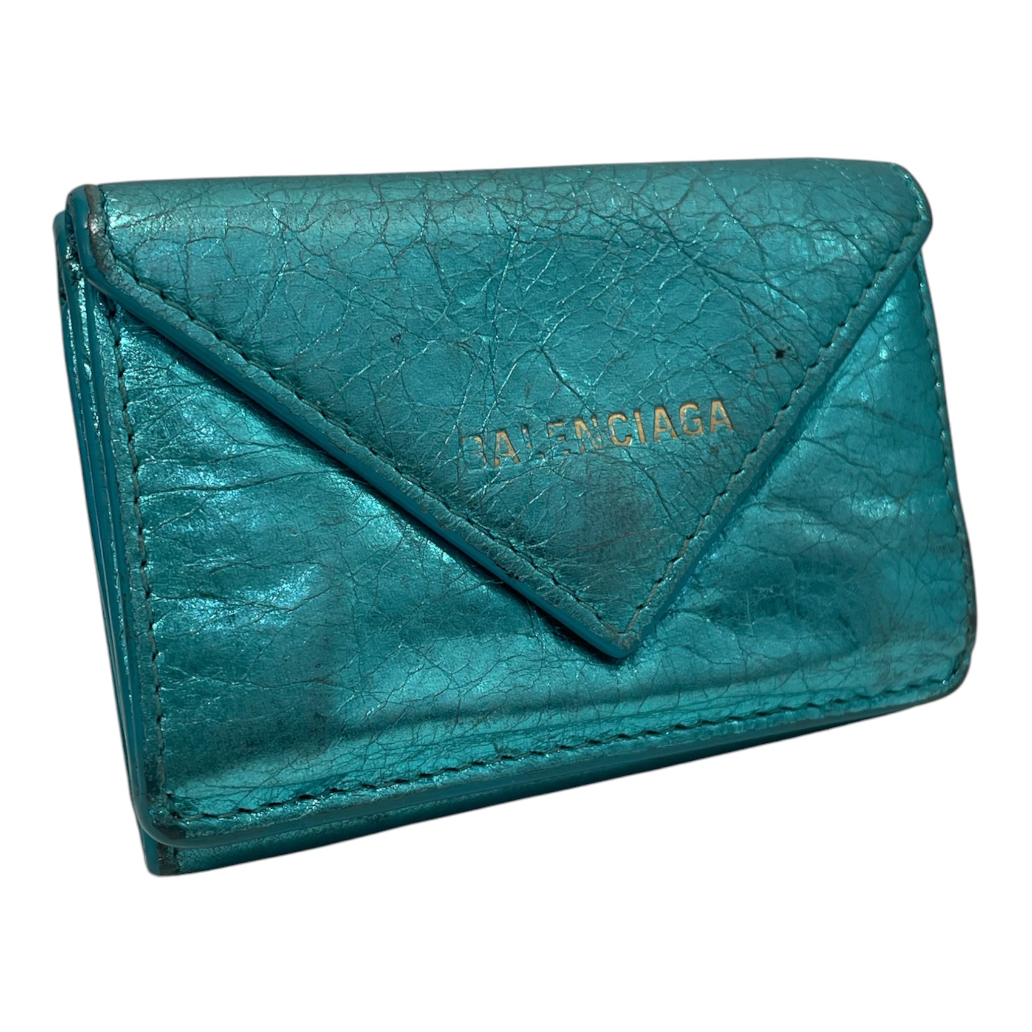 BALENCIAGA/Wallet/Leather/BLU/METALLIC SNAP WALLET view 1