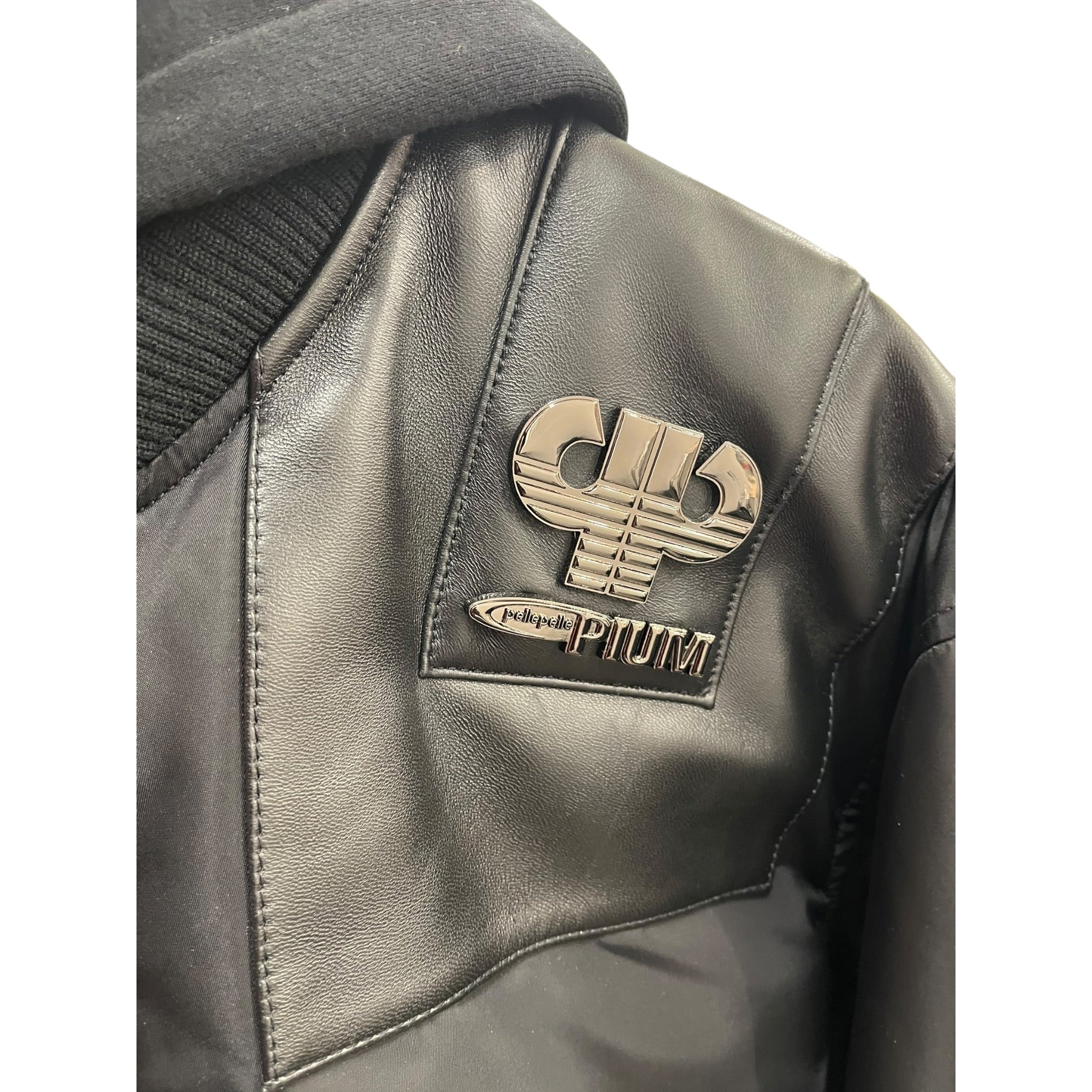 Pelle Pelle/Coat/L/Nylon/BLK/BNWT LEATHER DETAIL JACKET view 3