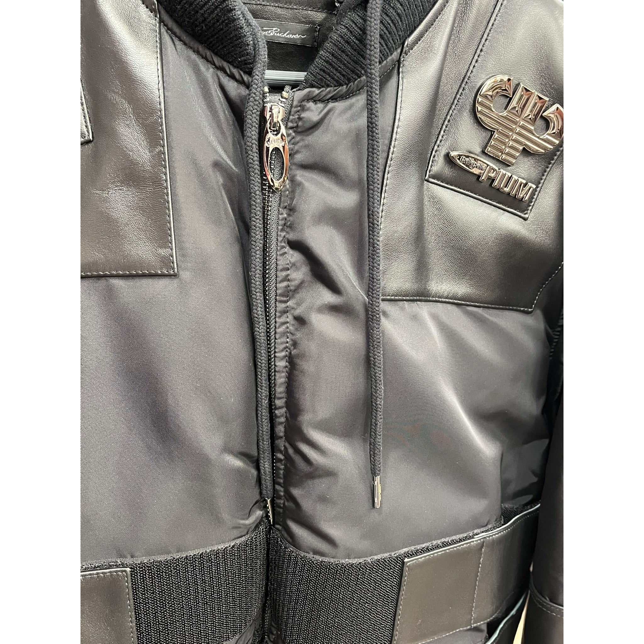 Pelle Pelle/Coat/L/Nylon/BLK/BNWT LEATHER DETAIL JACKET view 4