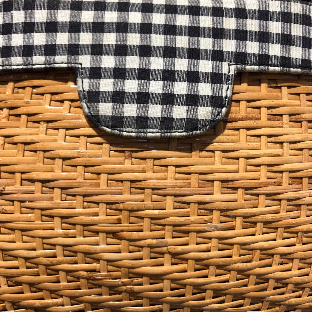 EDIE PARKER/Basket Bag/BEG/BASKET BAG WITH GREY CHECKER view 3