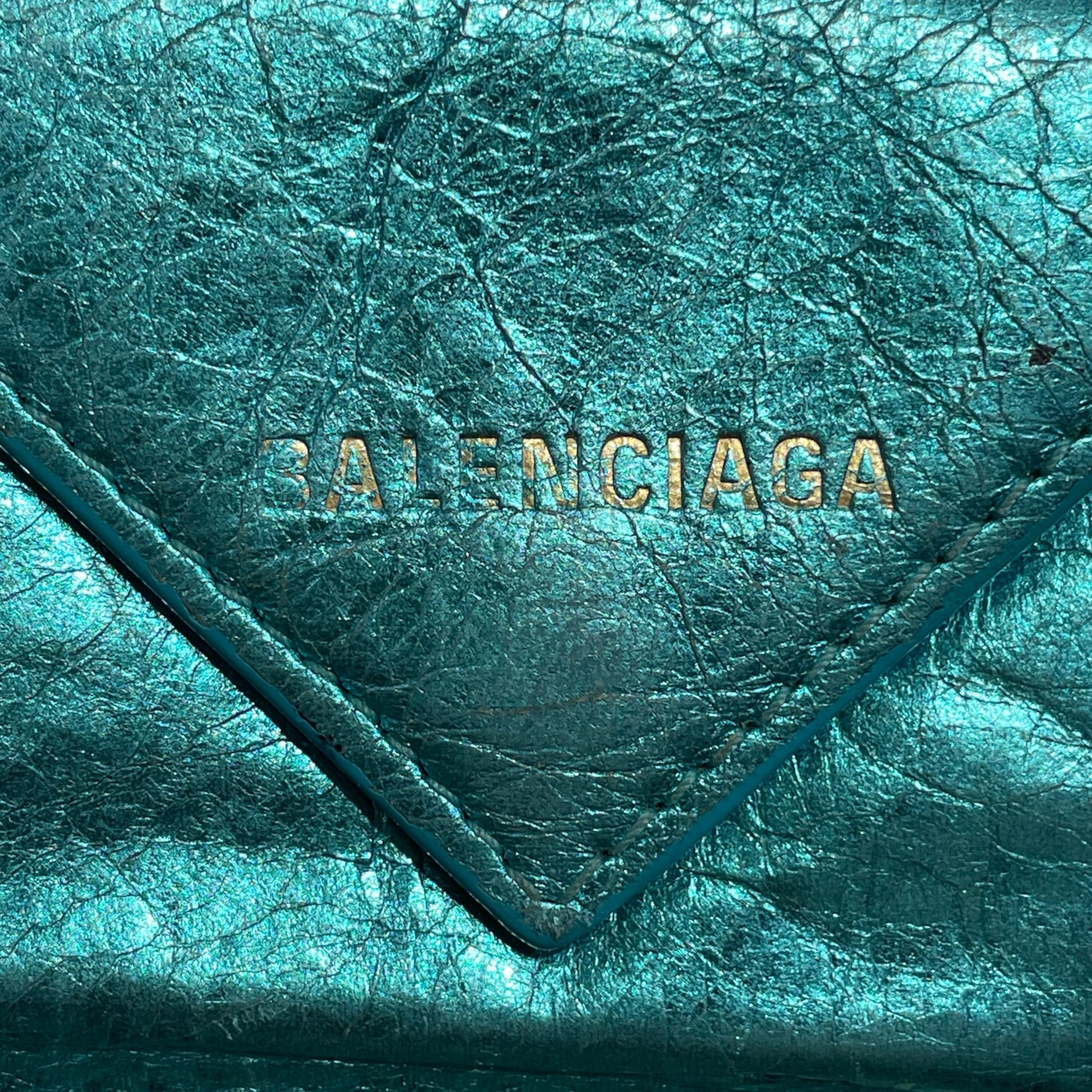 BALENCIAGA/Wallet/Leather/BLU/METALLIC SNAP WALLET view 4