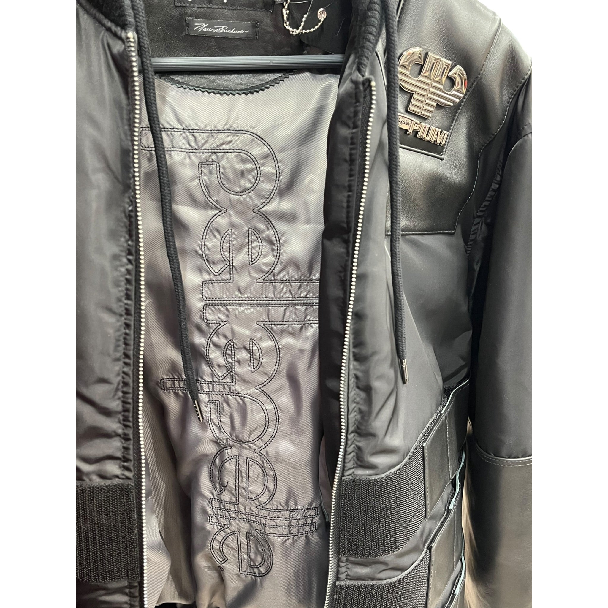 Pelle Pelle/Coat/L/Nylon/BLK/BNWT LEATHER DETAIL JACKET view 5