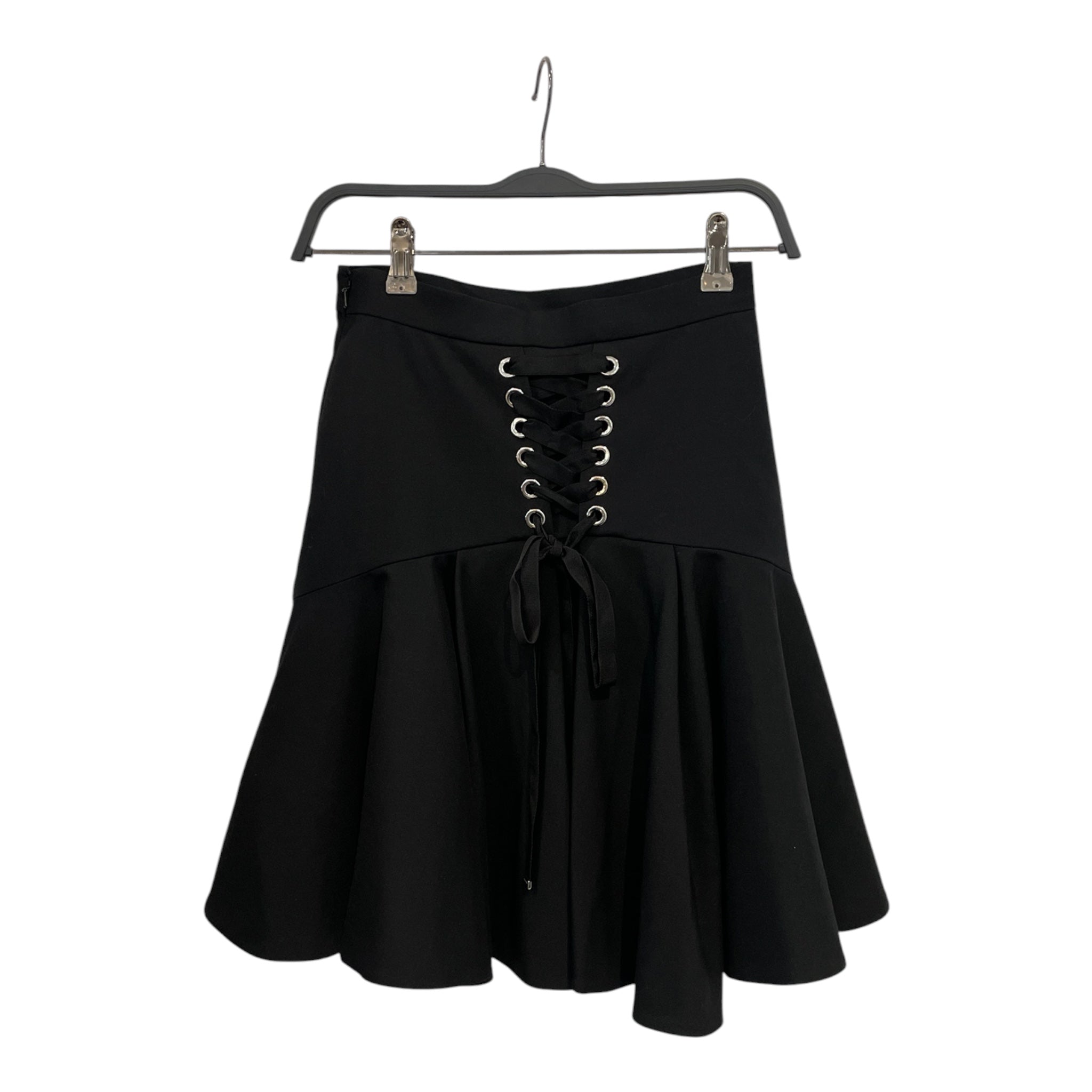 Alexander McQueen/Long Skirt/38/Wool/BLK/tie back view 2