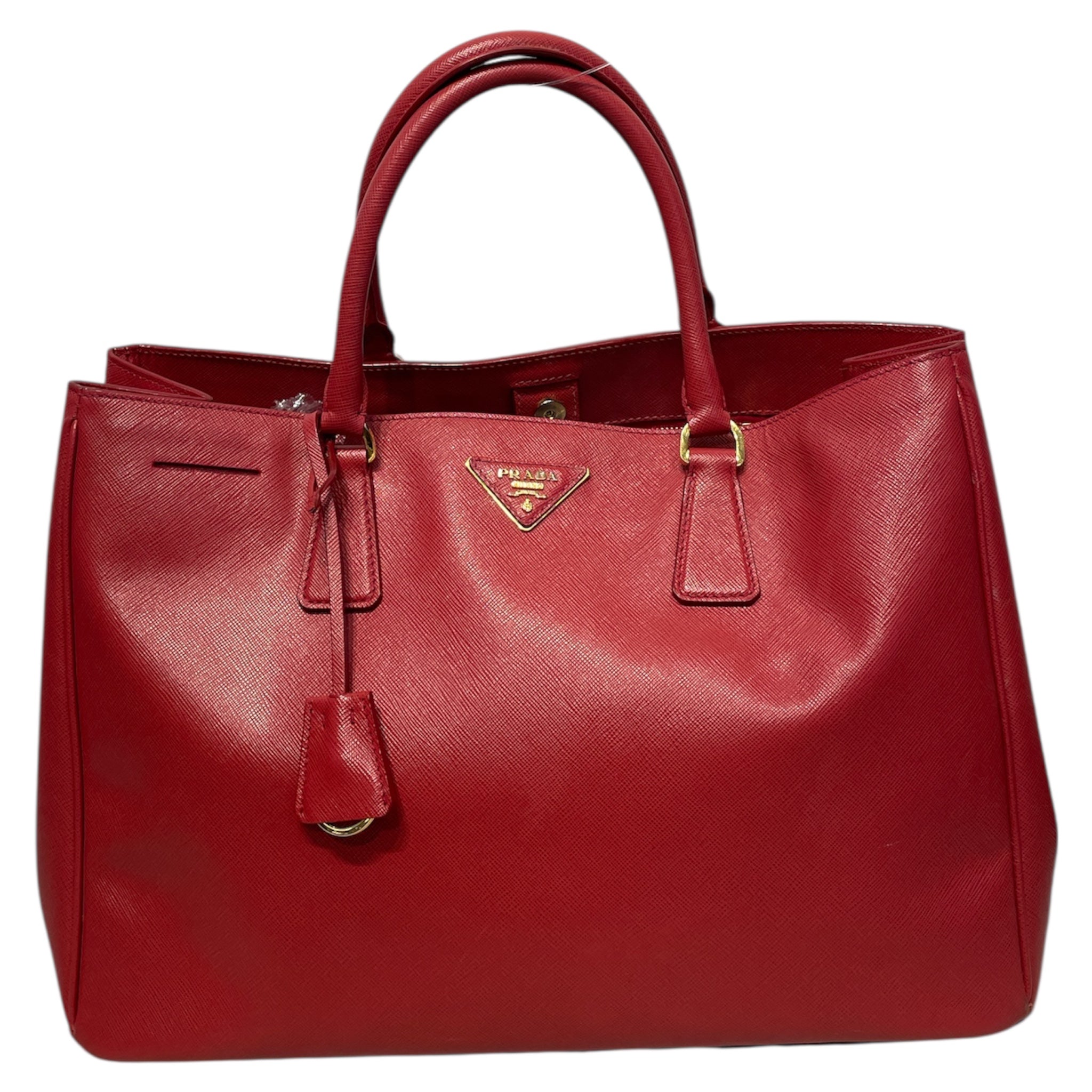 PRADA/Hand Bag/Leather/RED/SAFFIANO LUX DOUBLE ZIP TOTE view 1