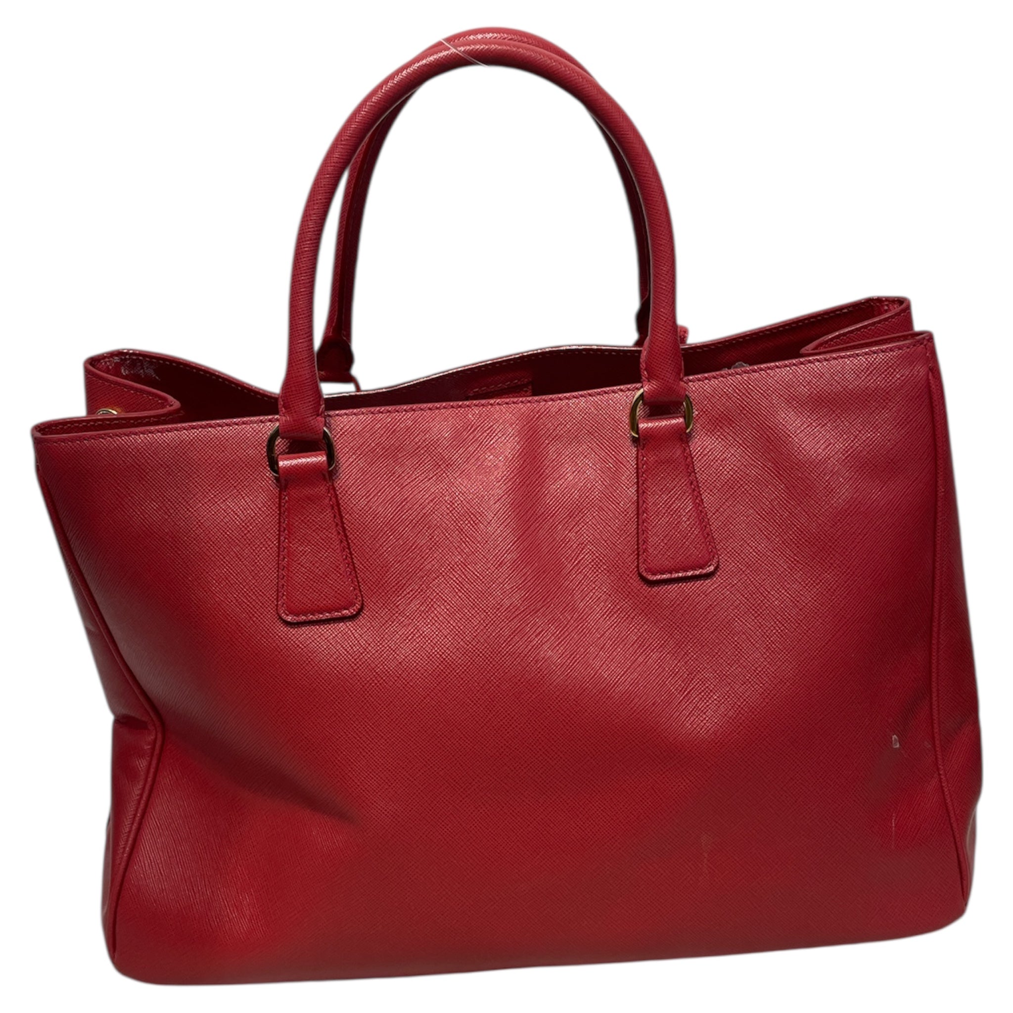 PRADA/Hand Bag/Leather/RED/SAFFIANO LUX DOUBLE ZIP TOTE view 2