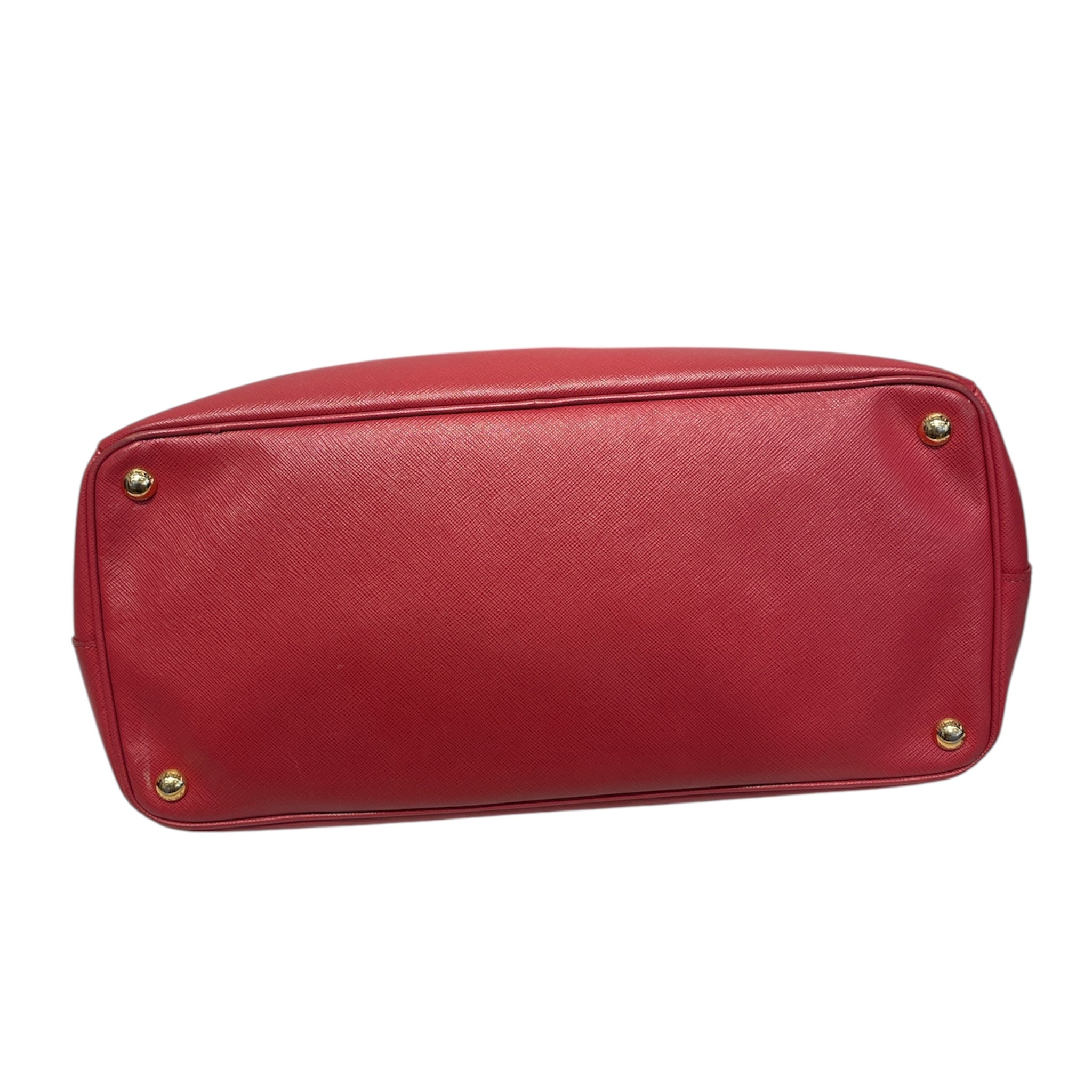PRADA/Hand Bag/Leather/RED/SAFFIANO LUX DOUBLE ZIP TOTE view 3