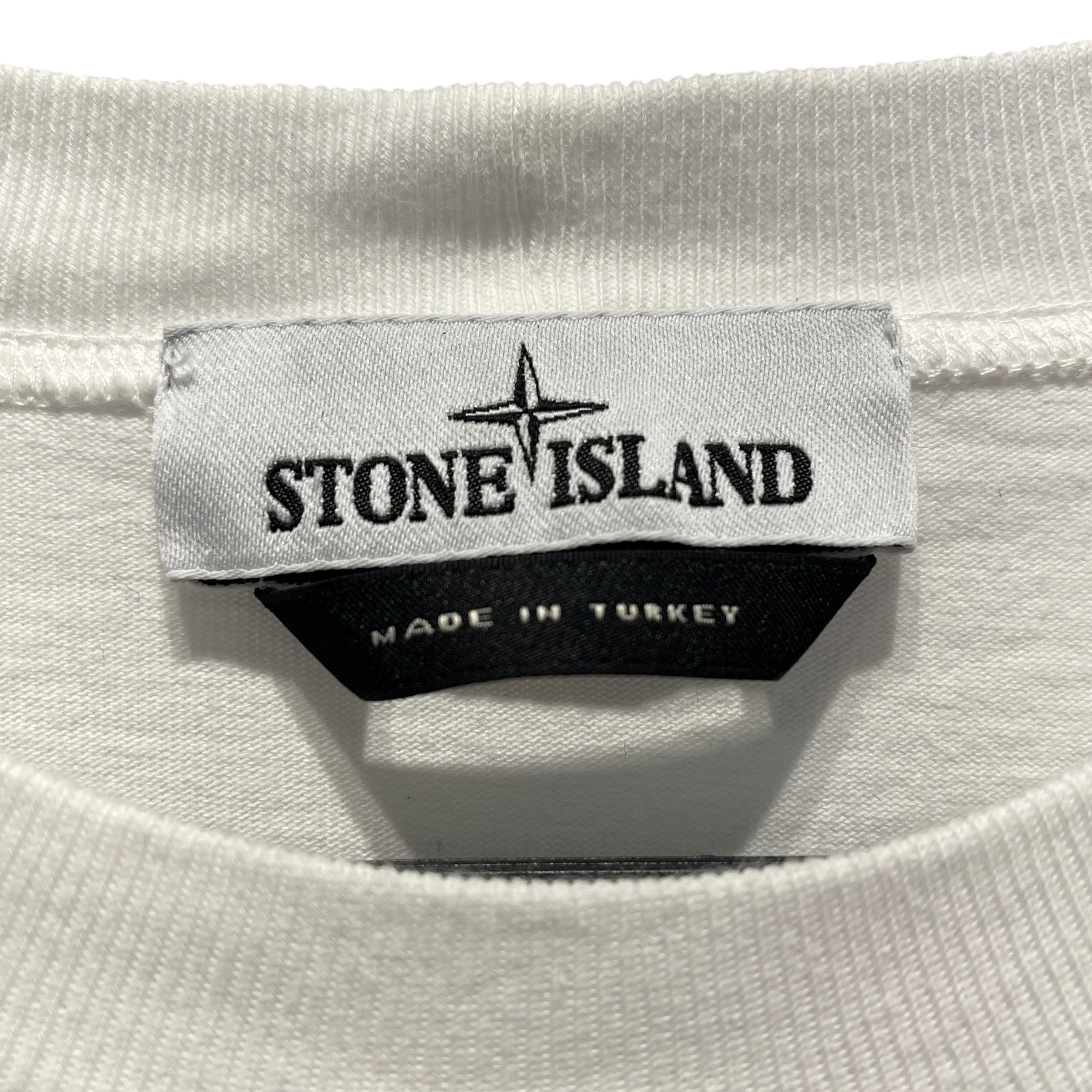 STONE ISLAND/LS T-Shirt/L/Cotton/WHT/CREWNECK SWEATSHIRT IN WHITE view 3