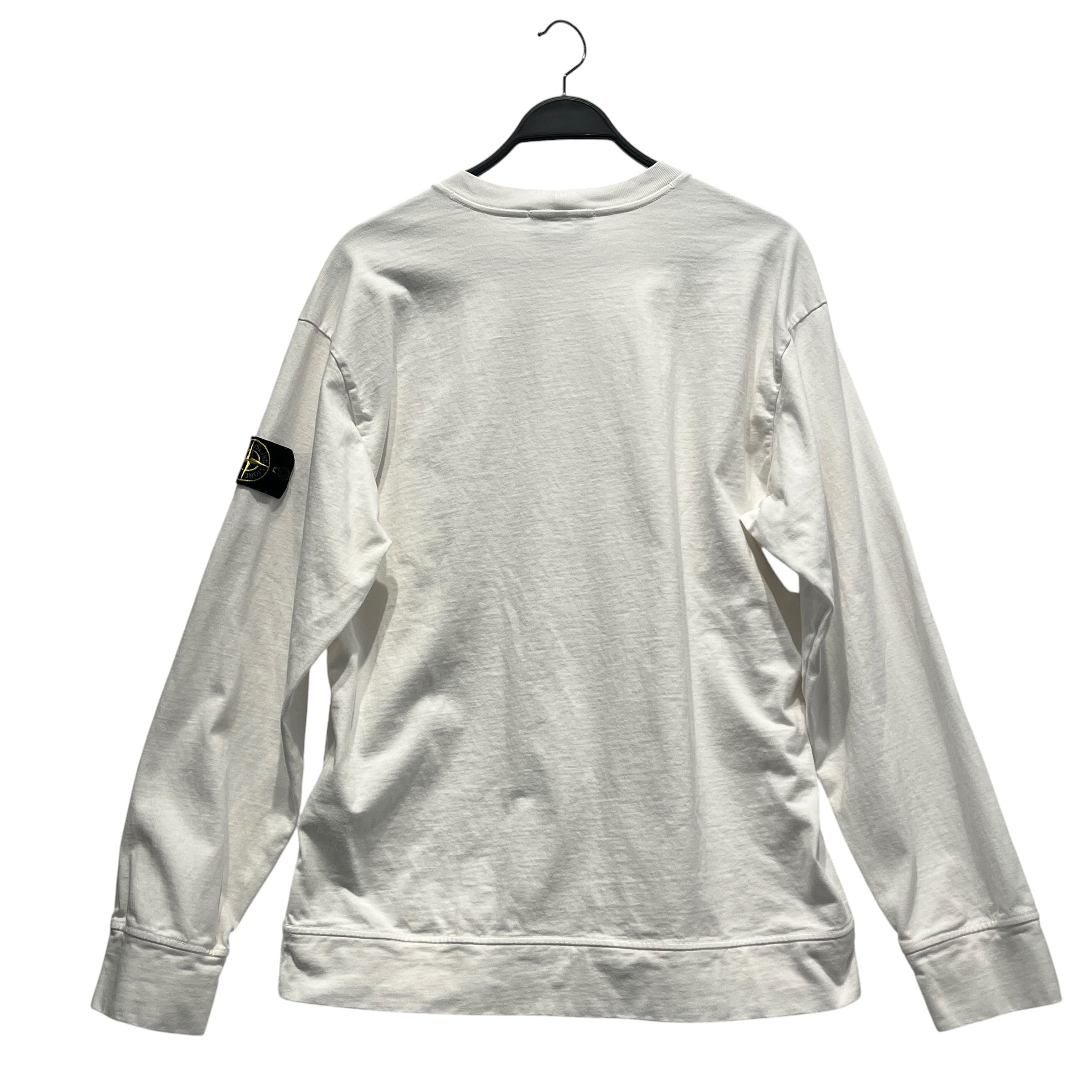 STONE ISLAND/LS T-Shirt/L/Cotton/WHT/CREWNECK SWEATSHIRT IN WHITE view 2