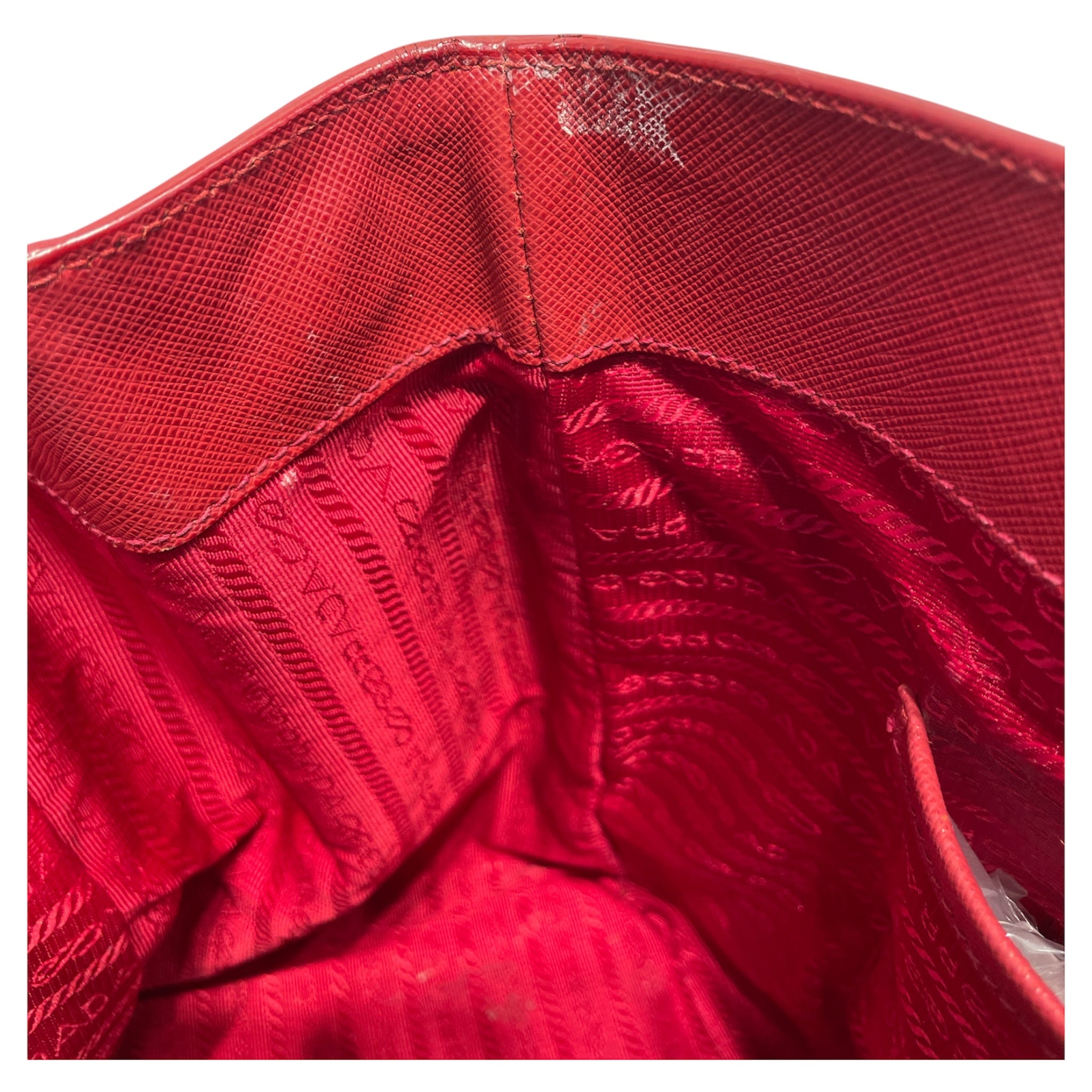 PRADA/Hand Bag/Leather/RED/SAFFIANO LUX DOUBLE ZIP TOTE view 6