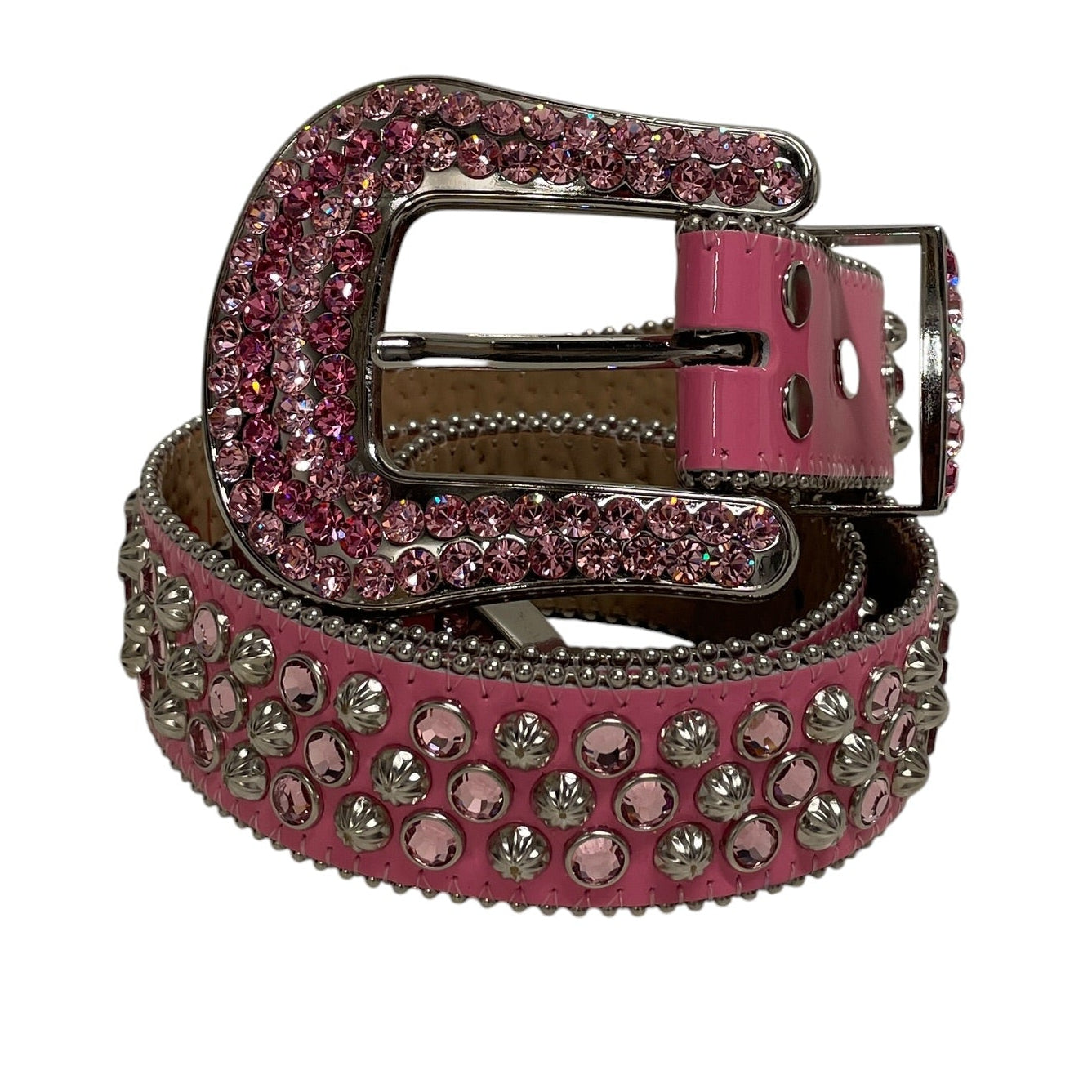 b.b.simon/Belt/Leather/PNK/PINK STUDDED/SIZE 34 view 1