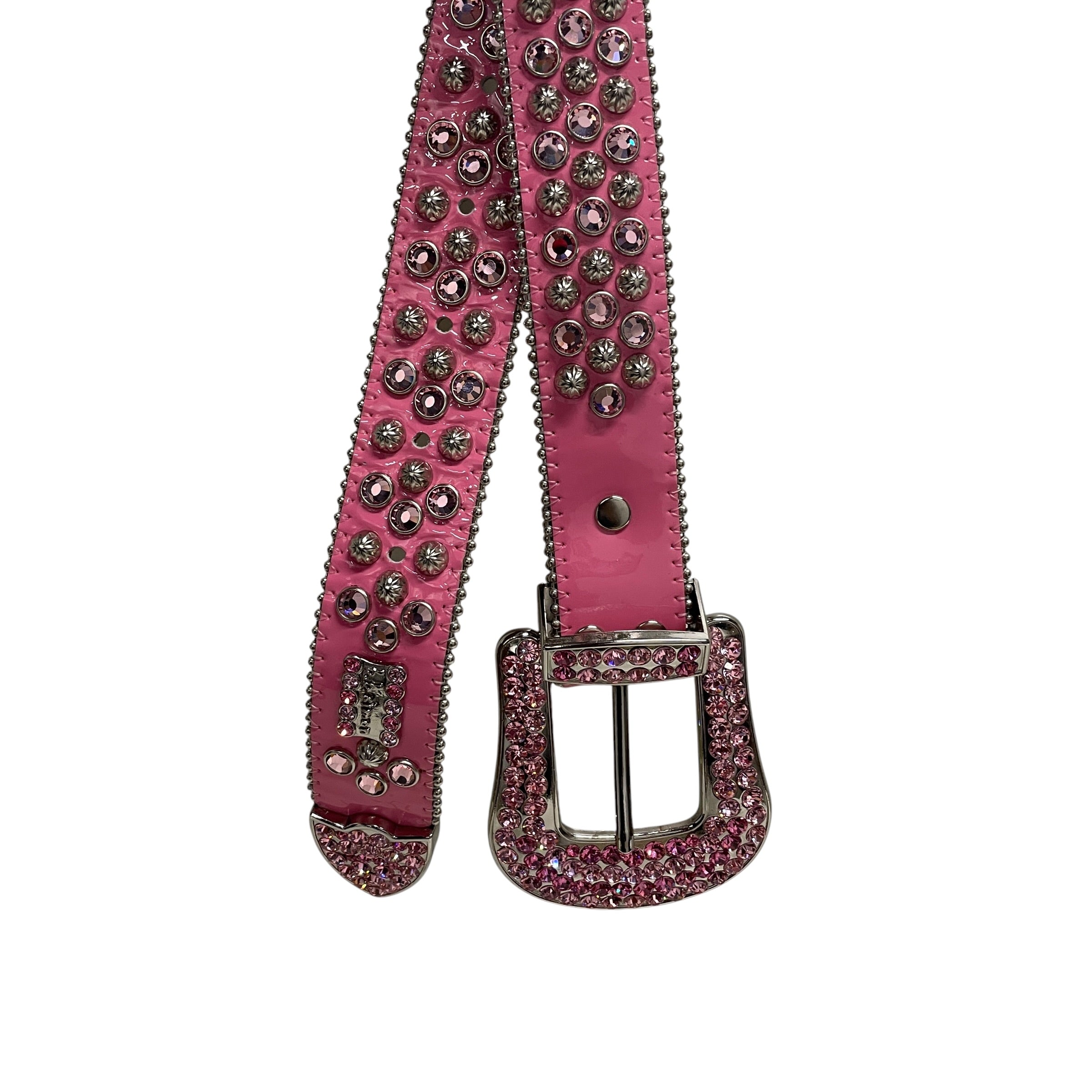 b.b.simon/Belt/Leather/PNK/PINK STUDDED/SIZE 34 view 2