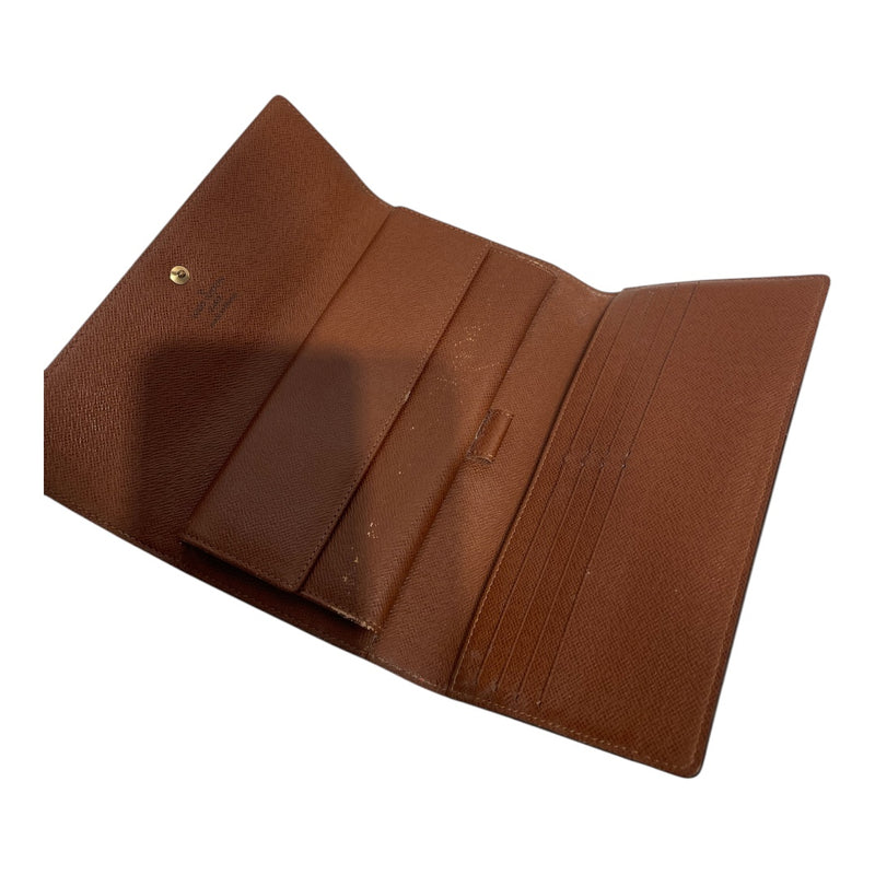 LOUIS VUITTON/Long Wallet/Brown/PORTETRESOR INTERNATIONAL_MONOGRAM CANVAS/M61217