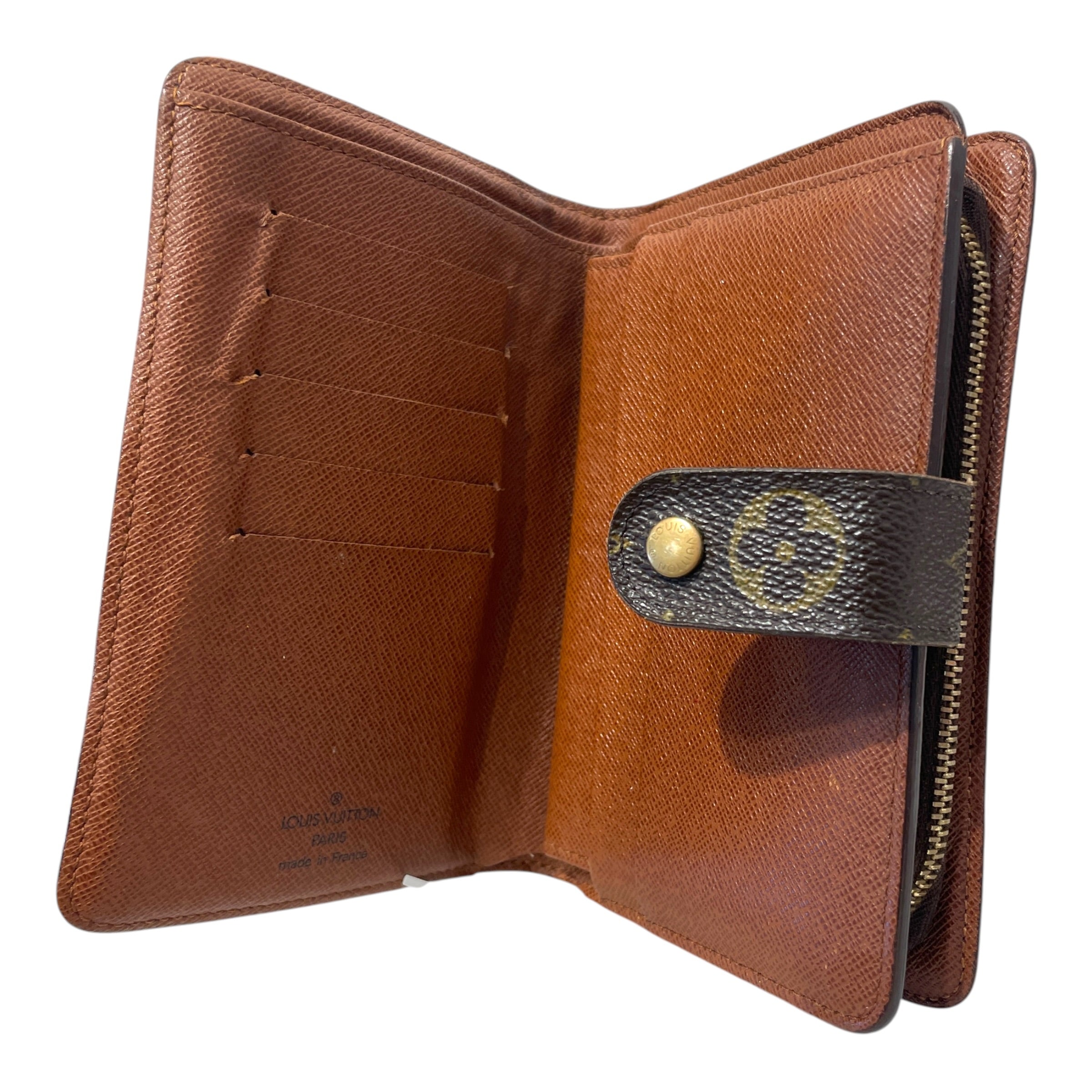 LOUIS VUITTON/Bifold Wallet/Monogram/Leather/BRW/L's/Porte Papier Zippe view 3