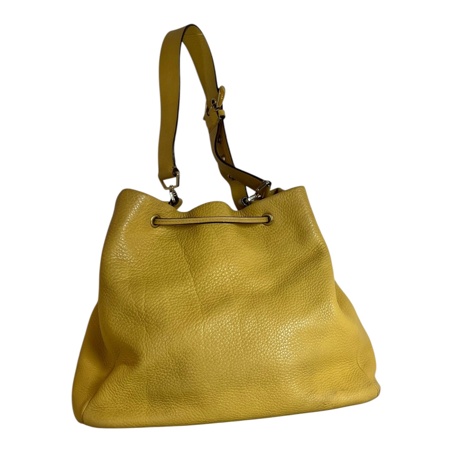 PRADA/Hand Bag/Leather/YEL/Saffiano Leather view 2