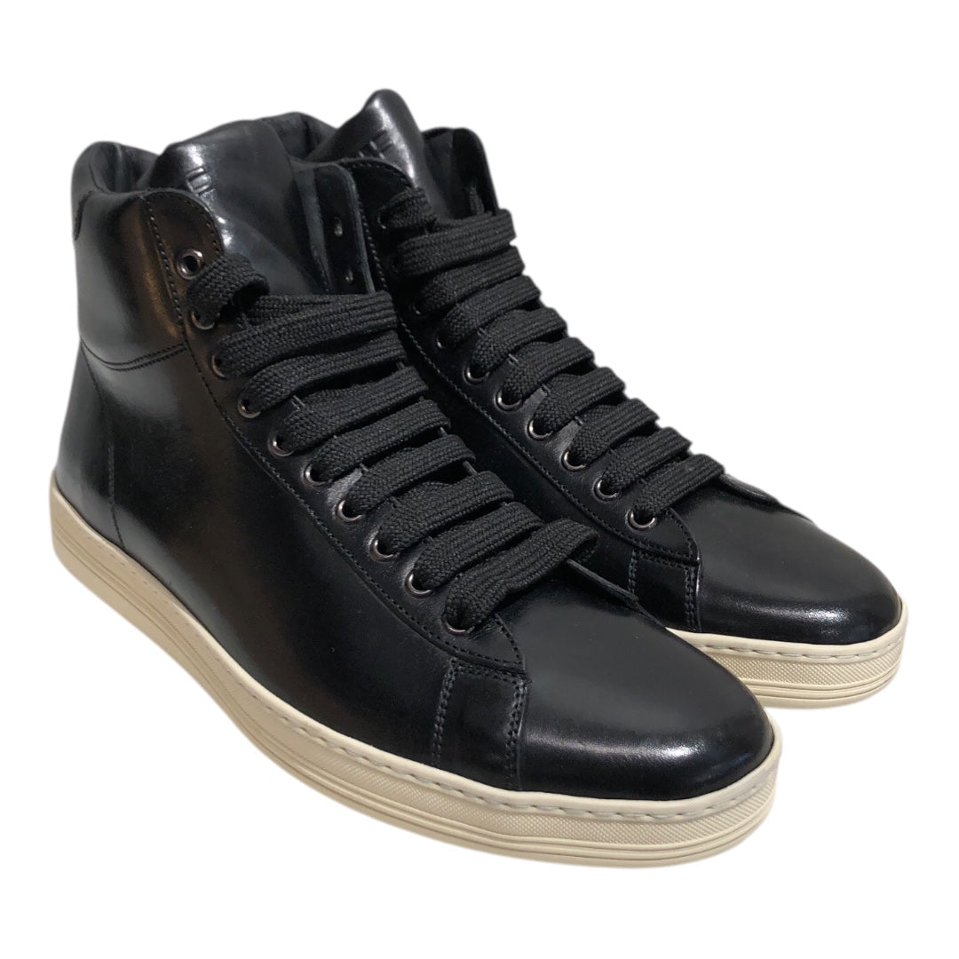 TOM FORD/Hi-Sneakers/US 10.5/Leather/BLK/russell leather high top view 1