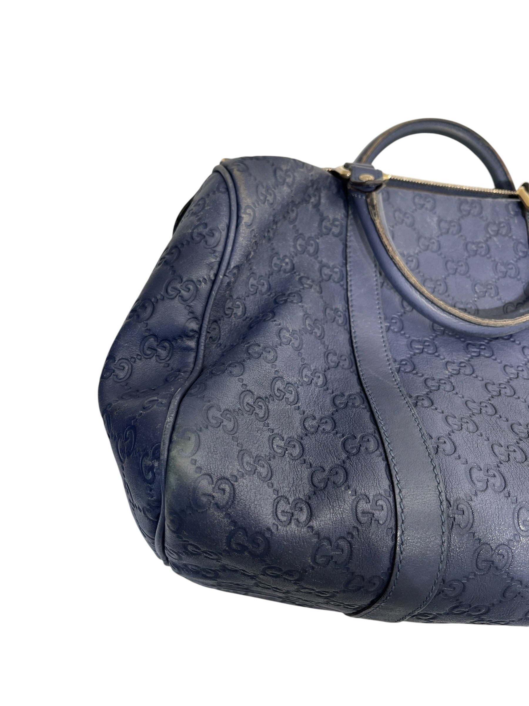 GUCCI/Boston Bag/Leather/BLU/GG Blue Leather Boston Bag view 4