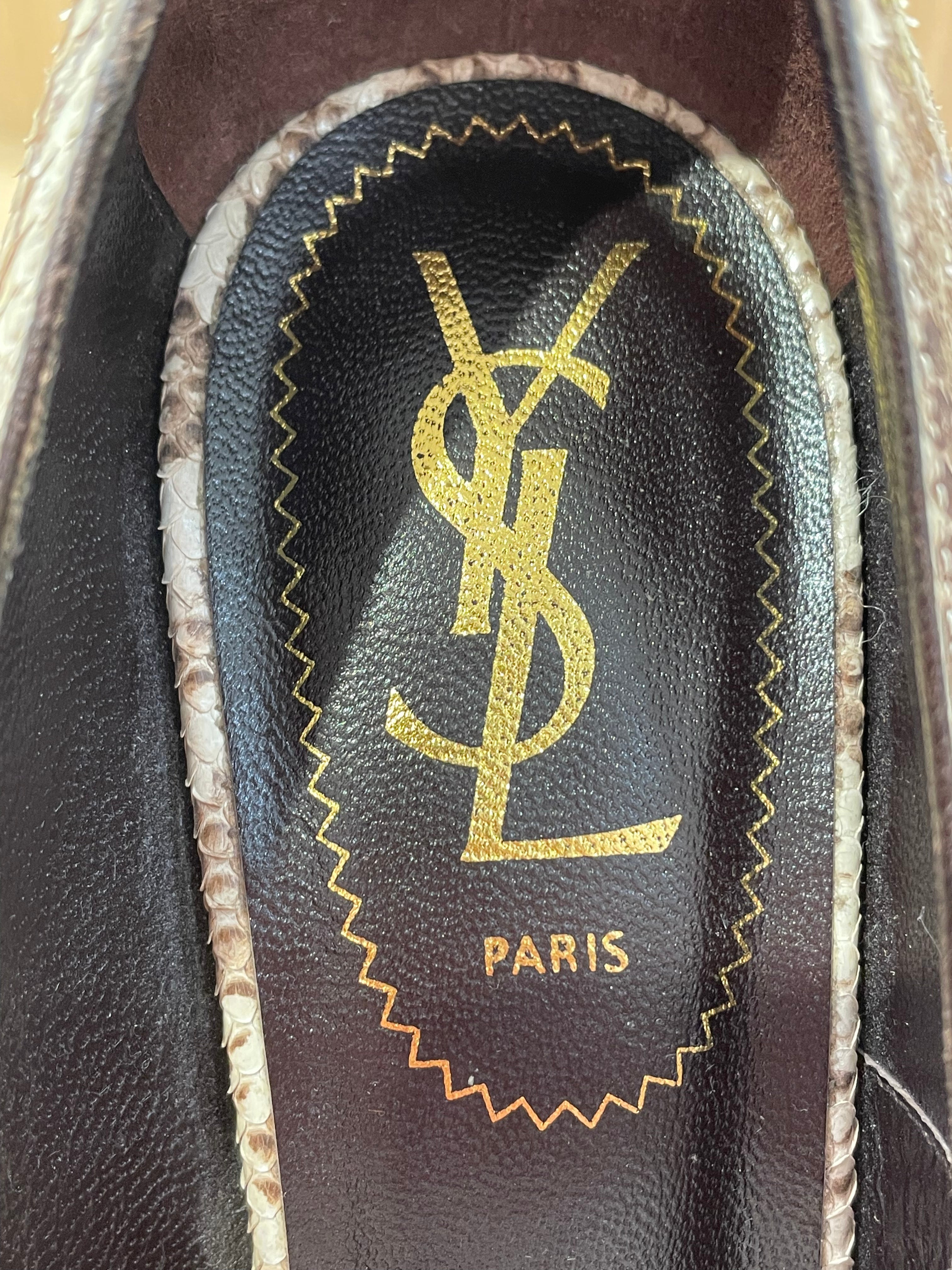 YVES SAINT LAURENT/Heels/EU 36/Animal Pattern/Leather/CRM/SNAKE SKIN view 7