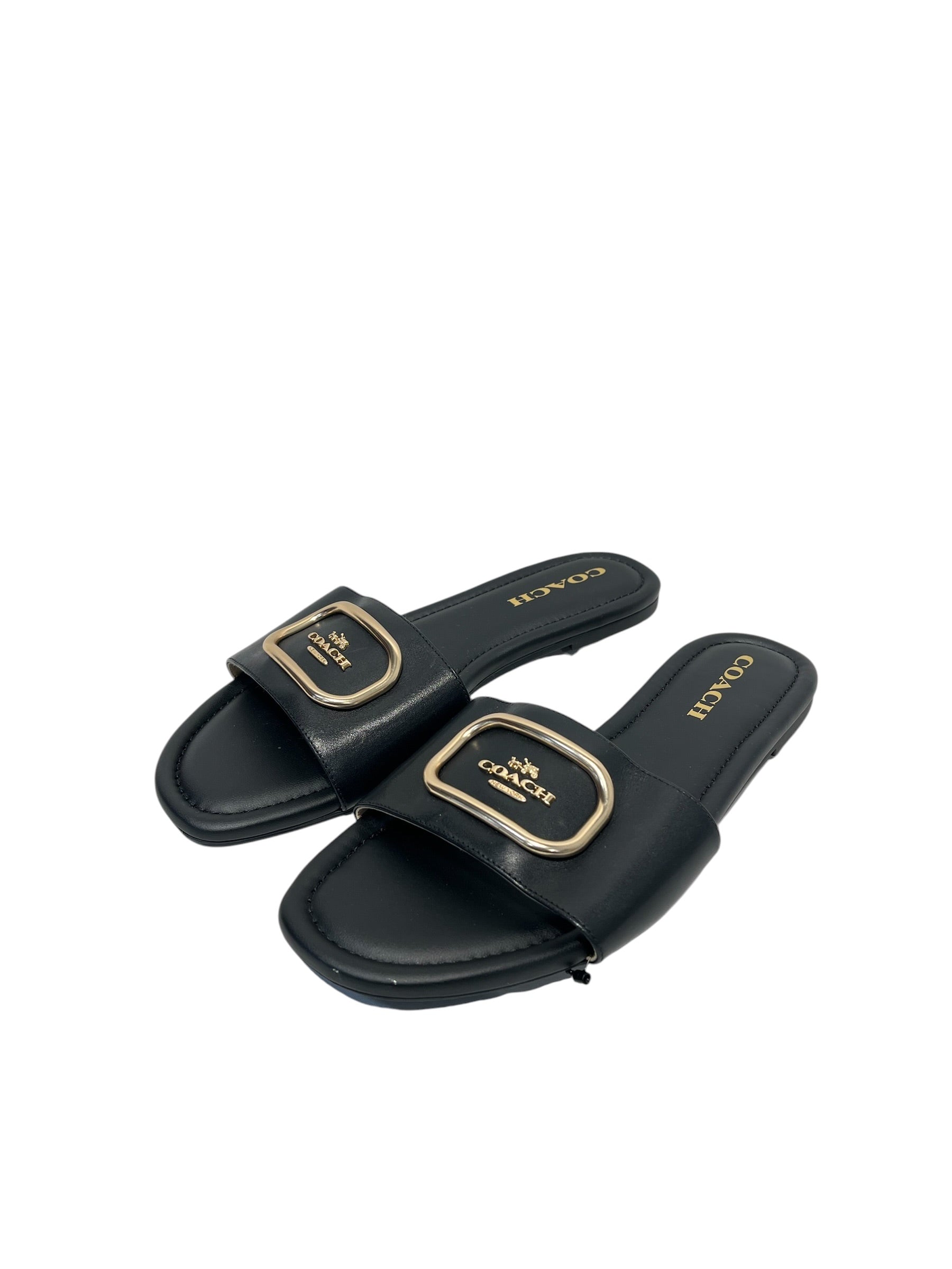 COACH/Sandals/US 8.5/Leather/BLK/Evy Sandal view 1