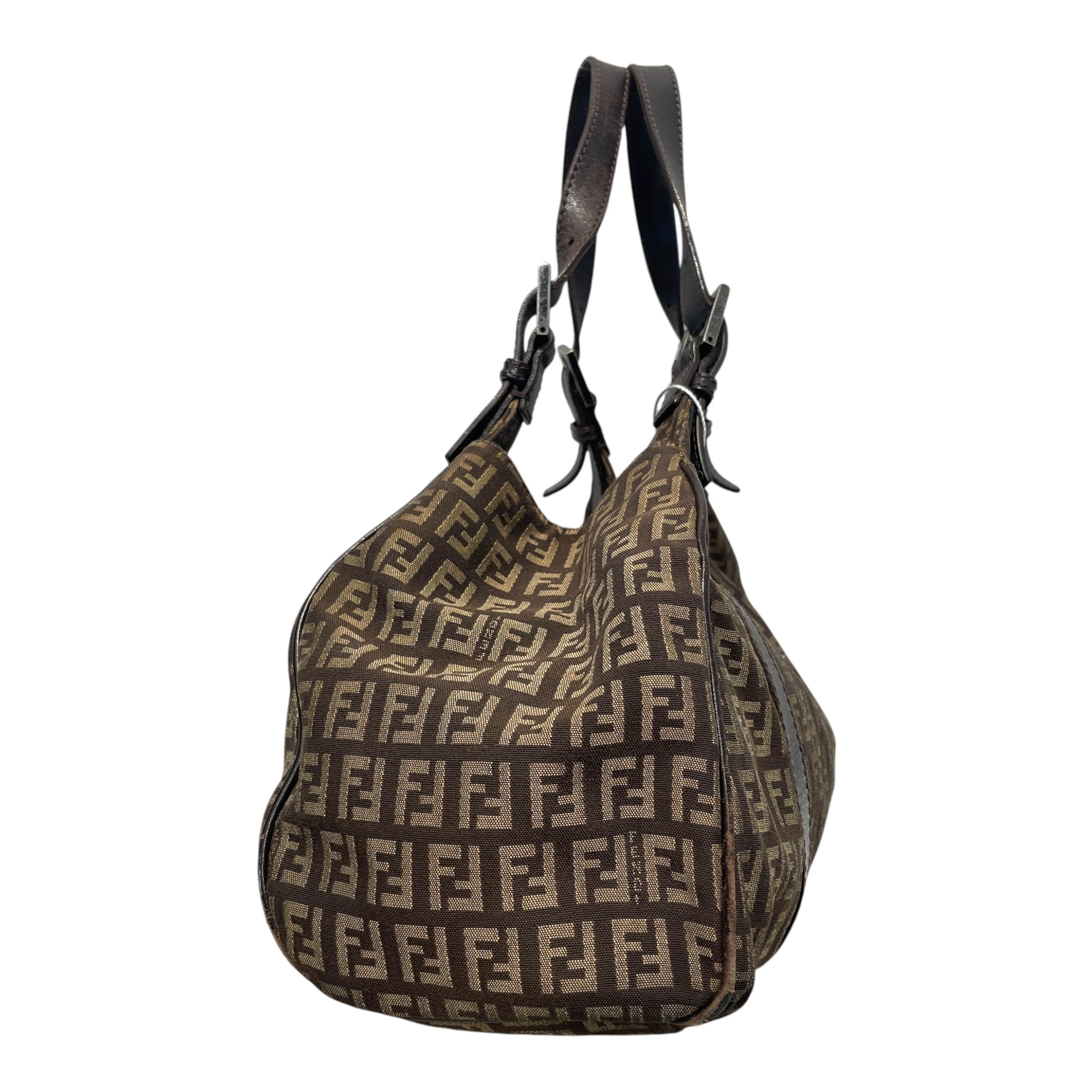 FENDI/Hand Bag/Monogram/Cotton/BRW/Zucchino FF Tote view 2