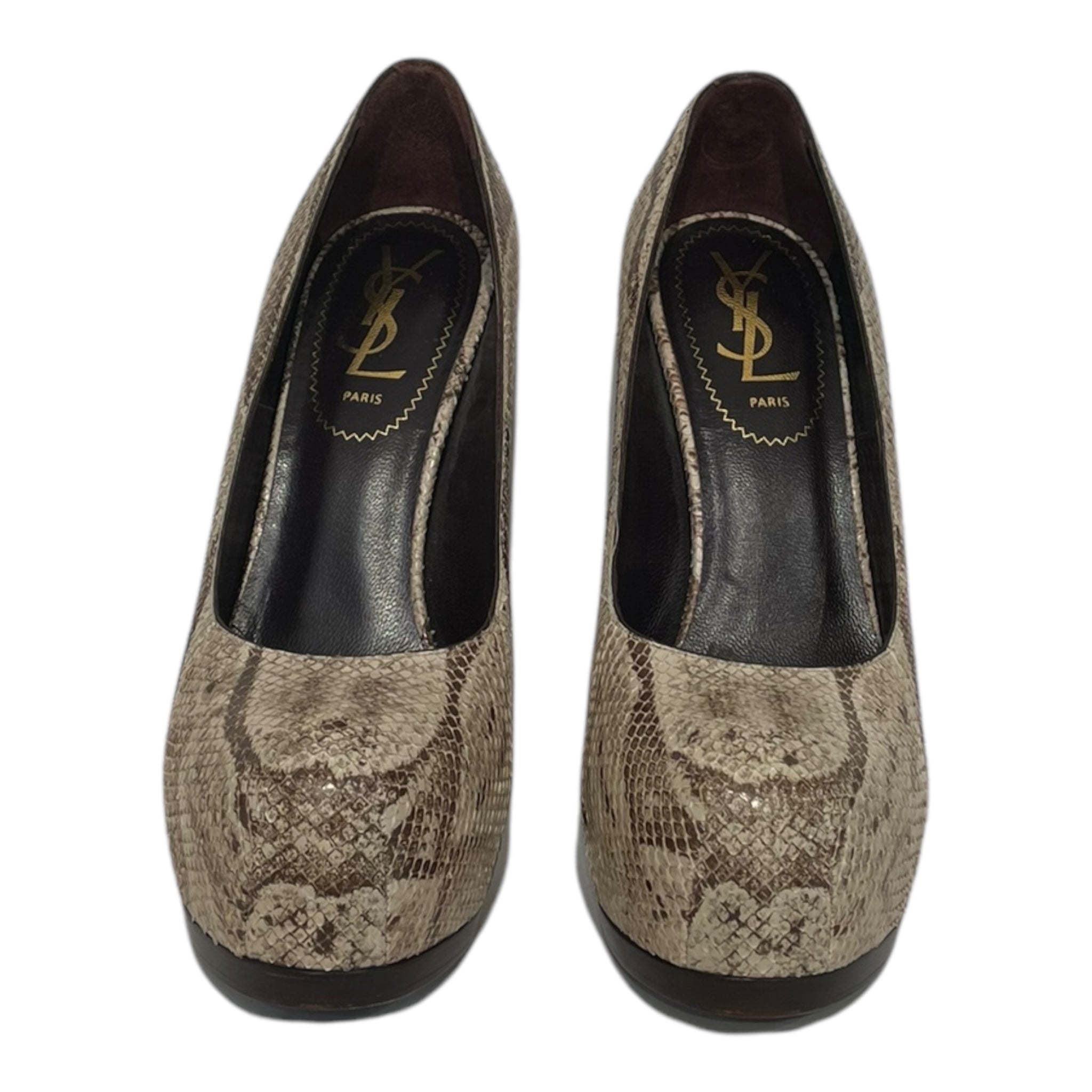 YVES SAINT LAURENT/Heels/EU 36/Animal Pattern/Leather/CRM/SNAKE SKIN view 3