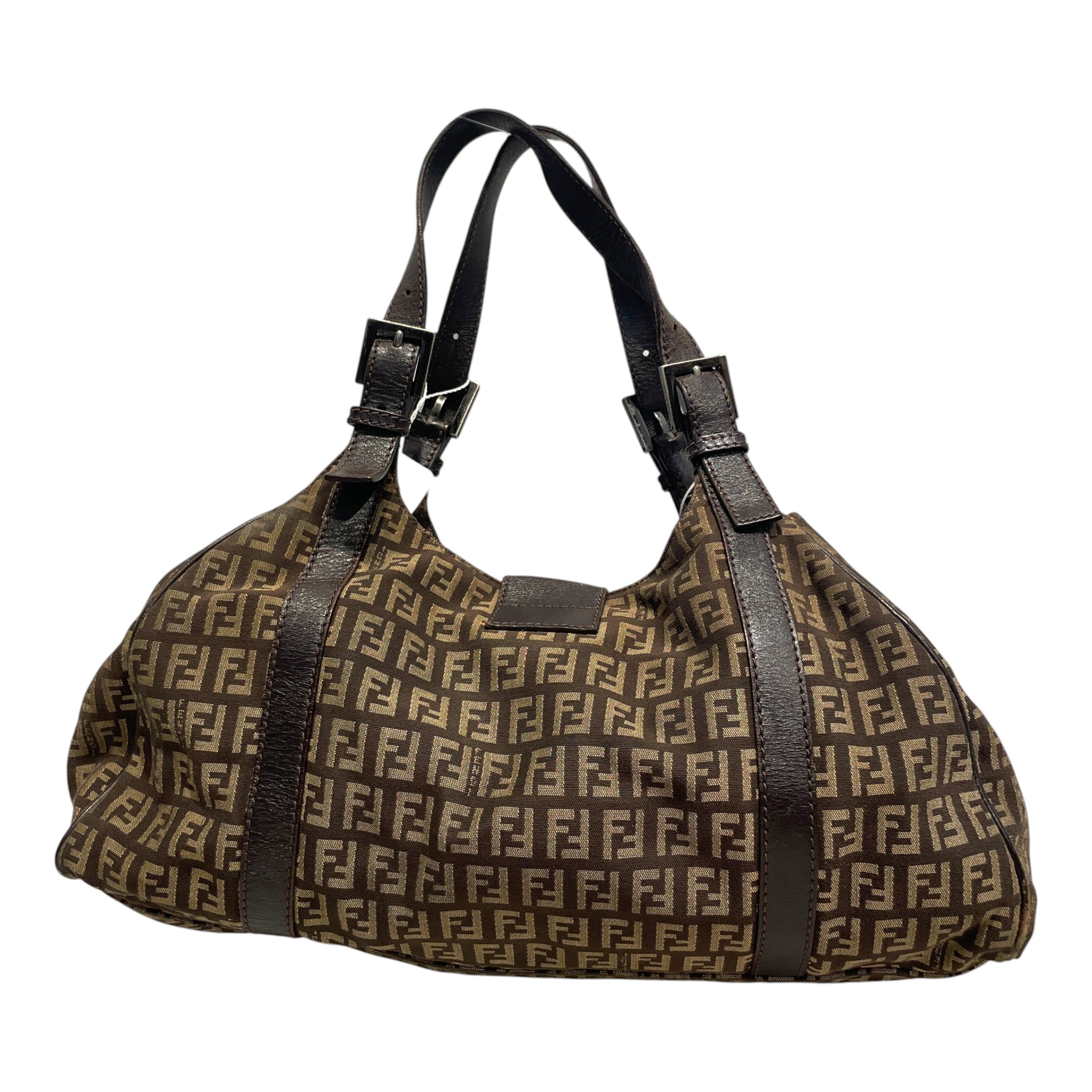 FENDI/Hand Bag/Monogram/Cotton/BRW/Zucchino FF Tote view 3